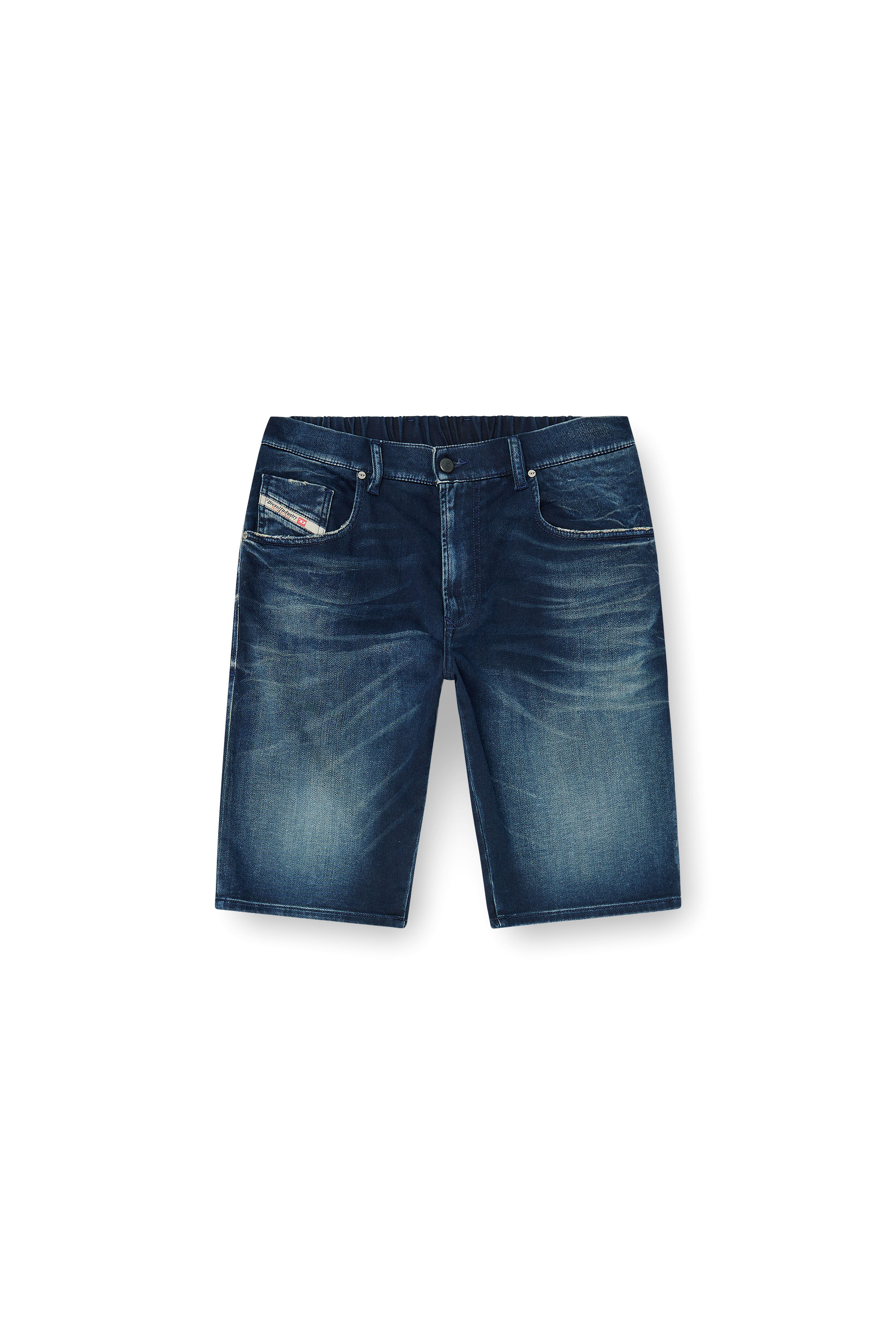 Diesel - 2033 D-KROOLEY-SHORT-BW JOGG, Chino shorts en joggjeans sombreado Hombre in Azul marino - 3