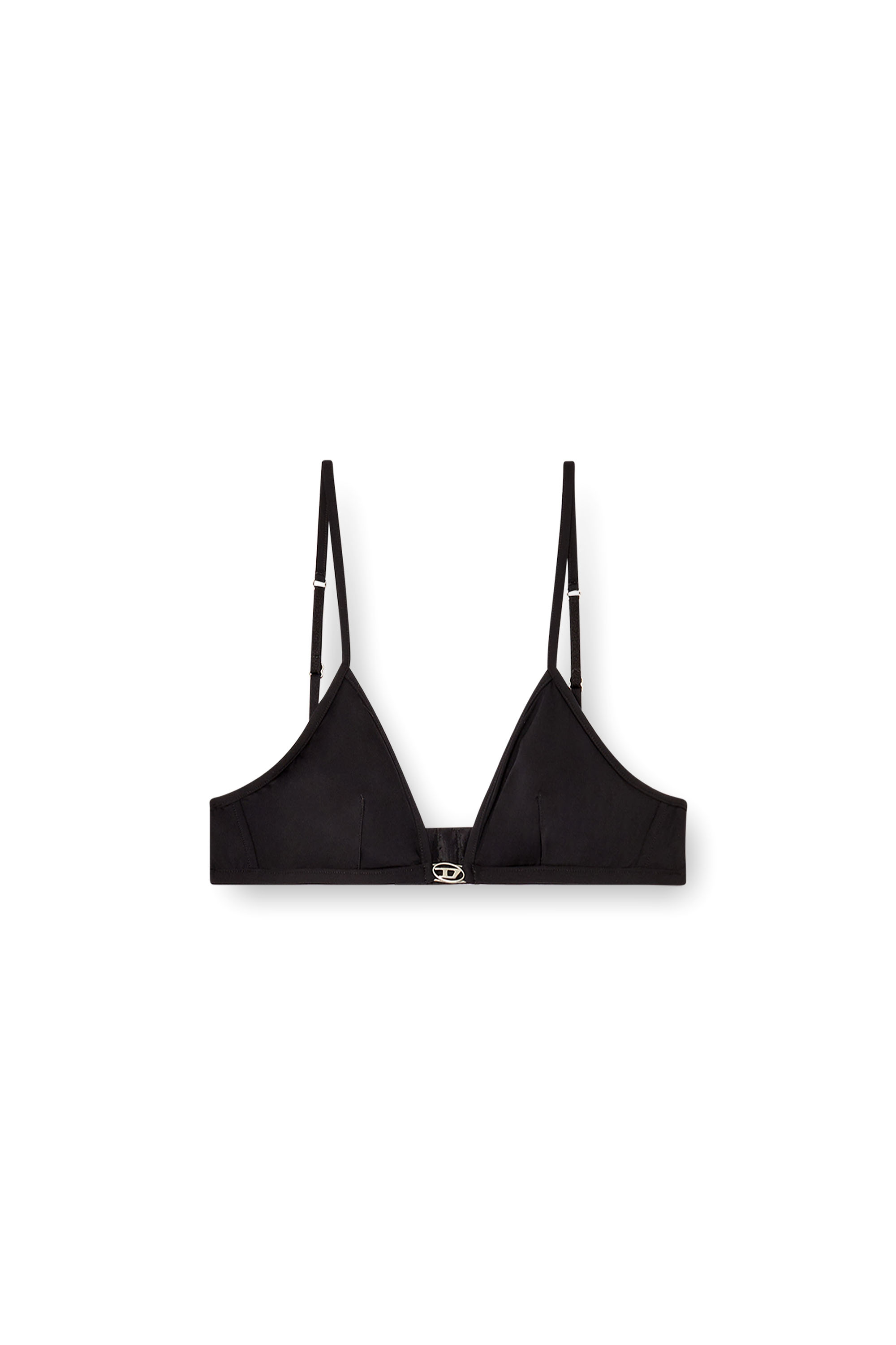 Diesel - LUNA-DNM, Bralette de microfibra con detalle Oval D Mujer in Negro - 4