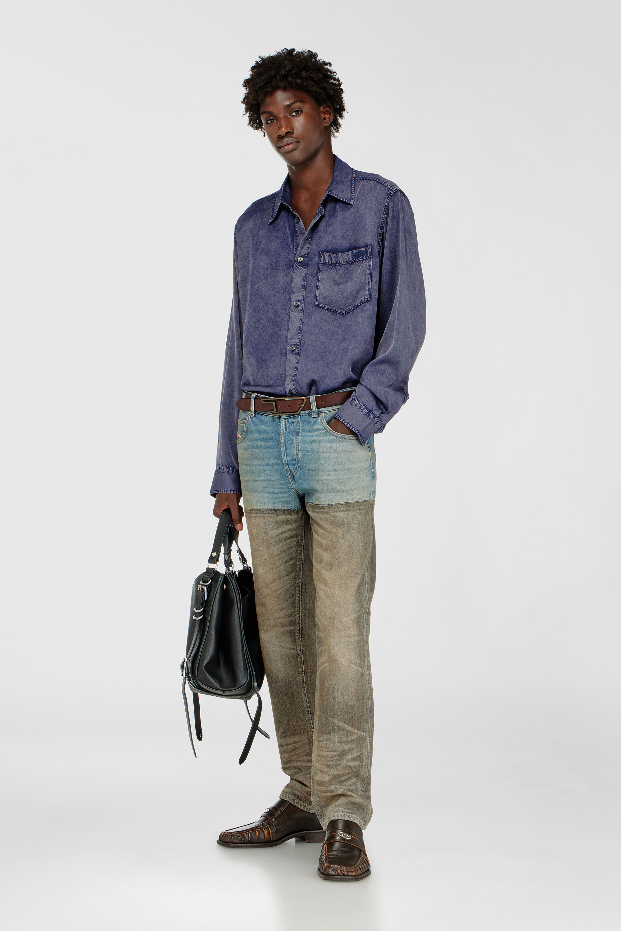 Diesel - S-SIMPLY-NIBC, Camisa fluida de viscosa efecto denim Hombre in ToBeDefined - 1