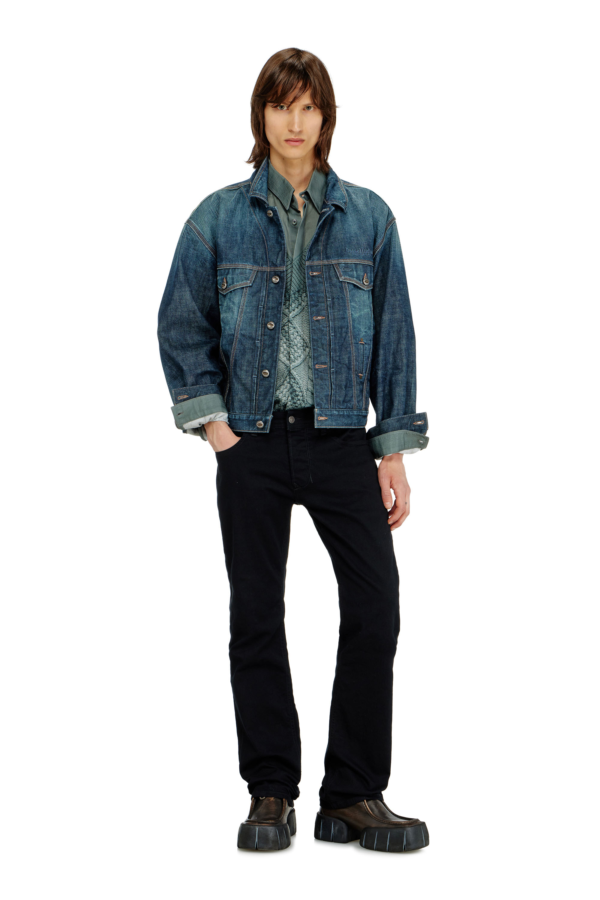 Diesel - Regular Jeans 1985 Larkee 0688H Hombre, Negro/Gris oscuro - 2