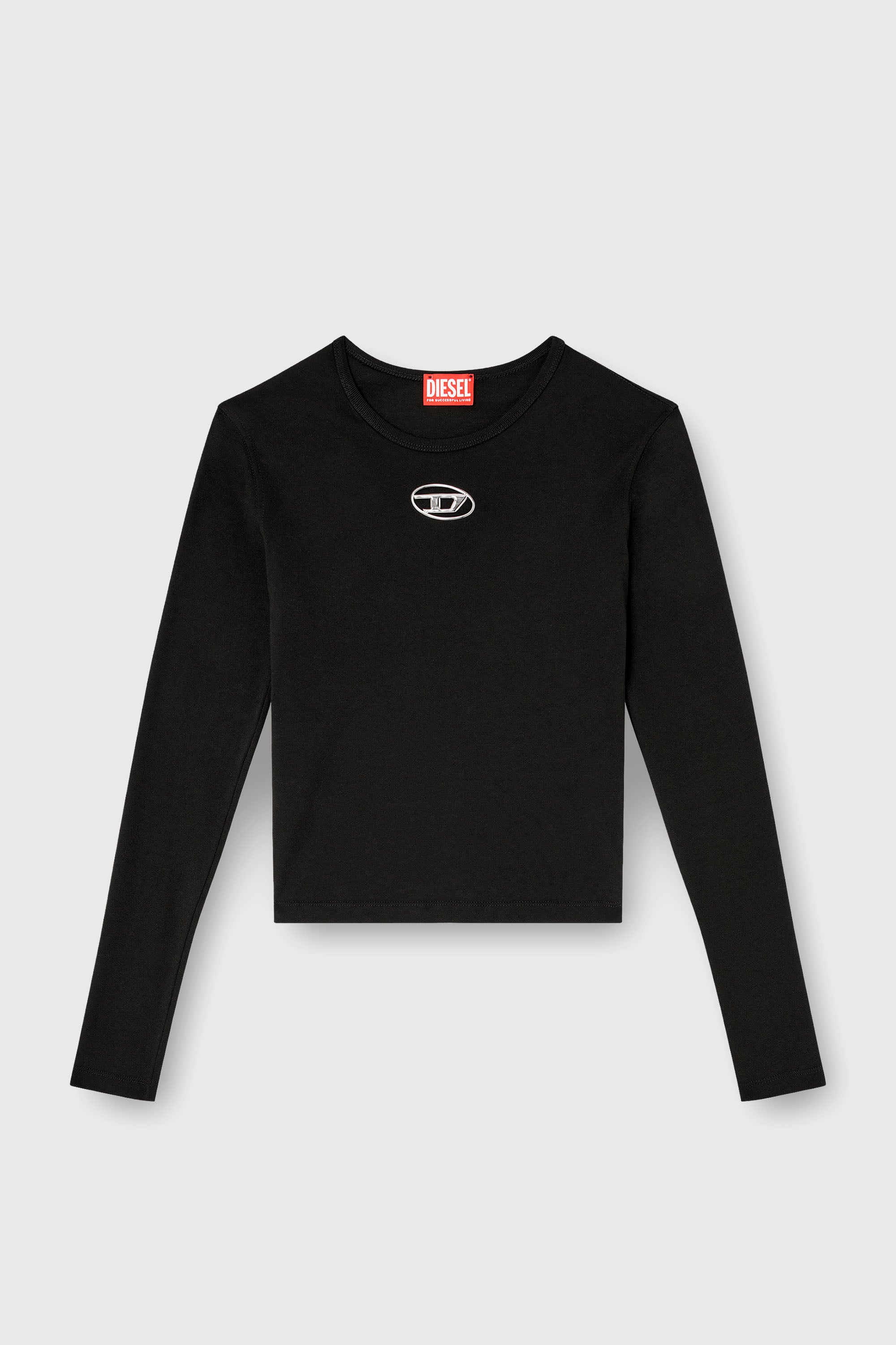 Diesel - T-UNCUTIE-LONG-LS-OD, Top de manga larga con recorte Oval D Mujer in Negro - 2
