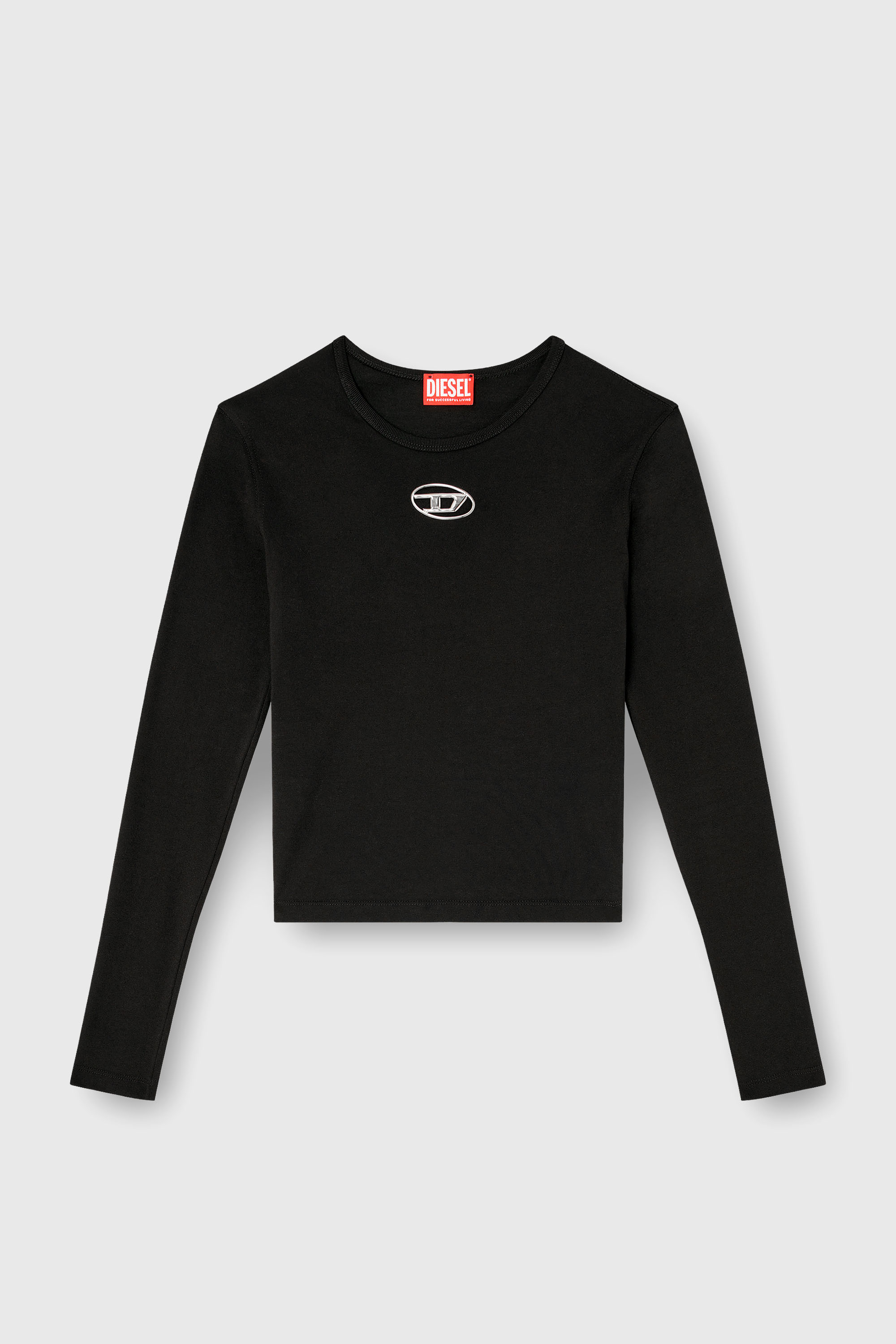 Diesel - T-UNCUTIE-LONG-LS-OD, Top de manga larga con recorte Oval D Mujer in Negro - 2