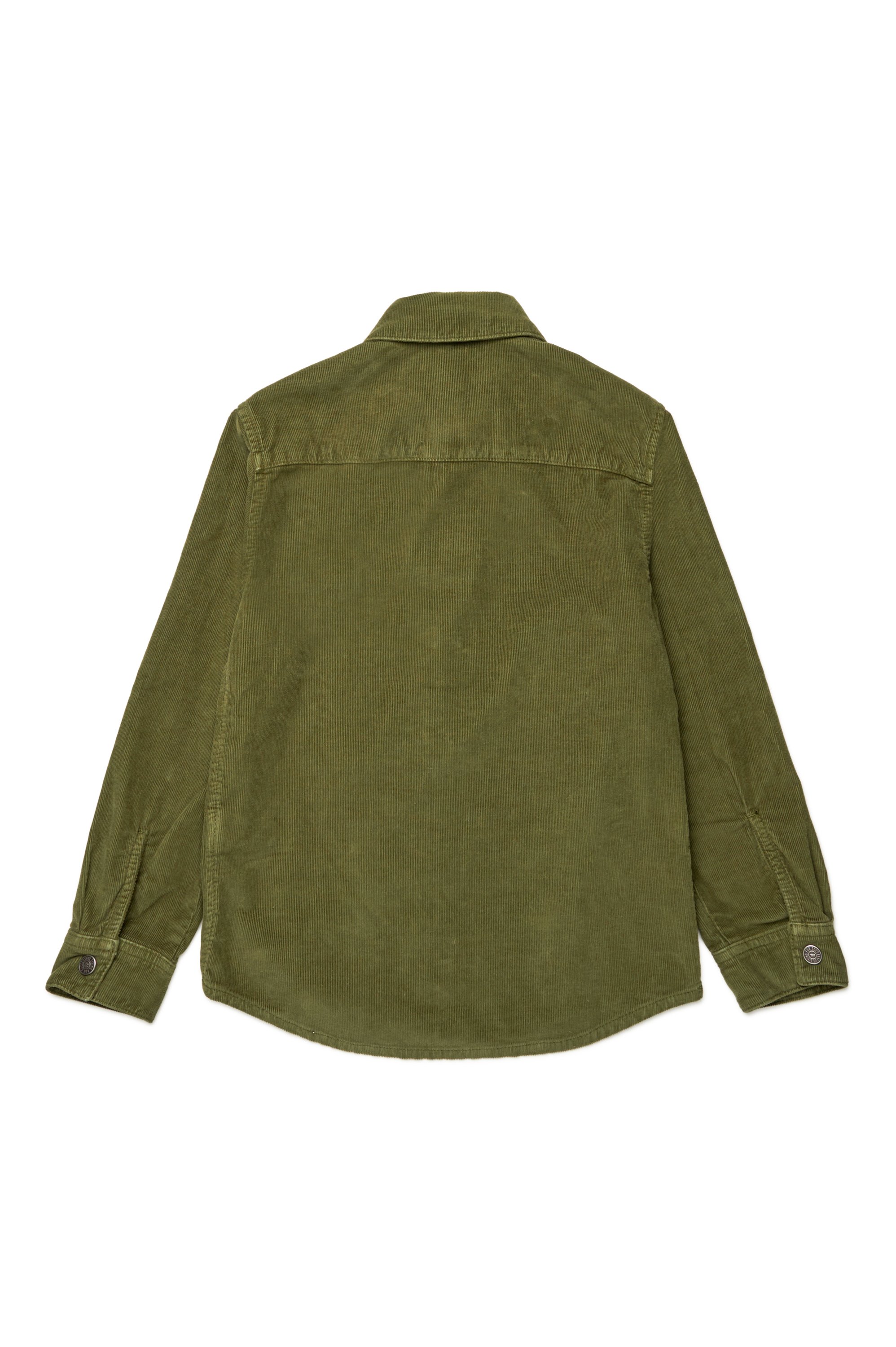 Diesel - CSIMPLY-OVER, Man's Corduroy shirt with small D logo in Green - 2