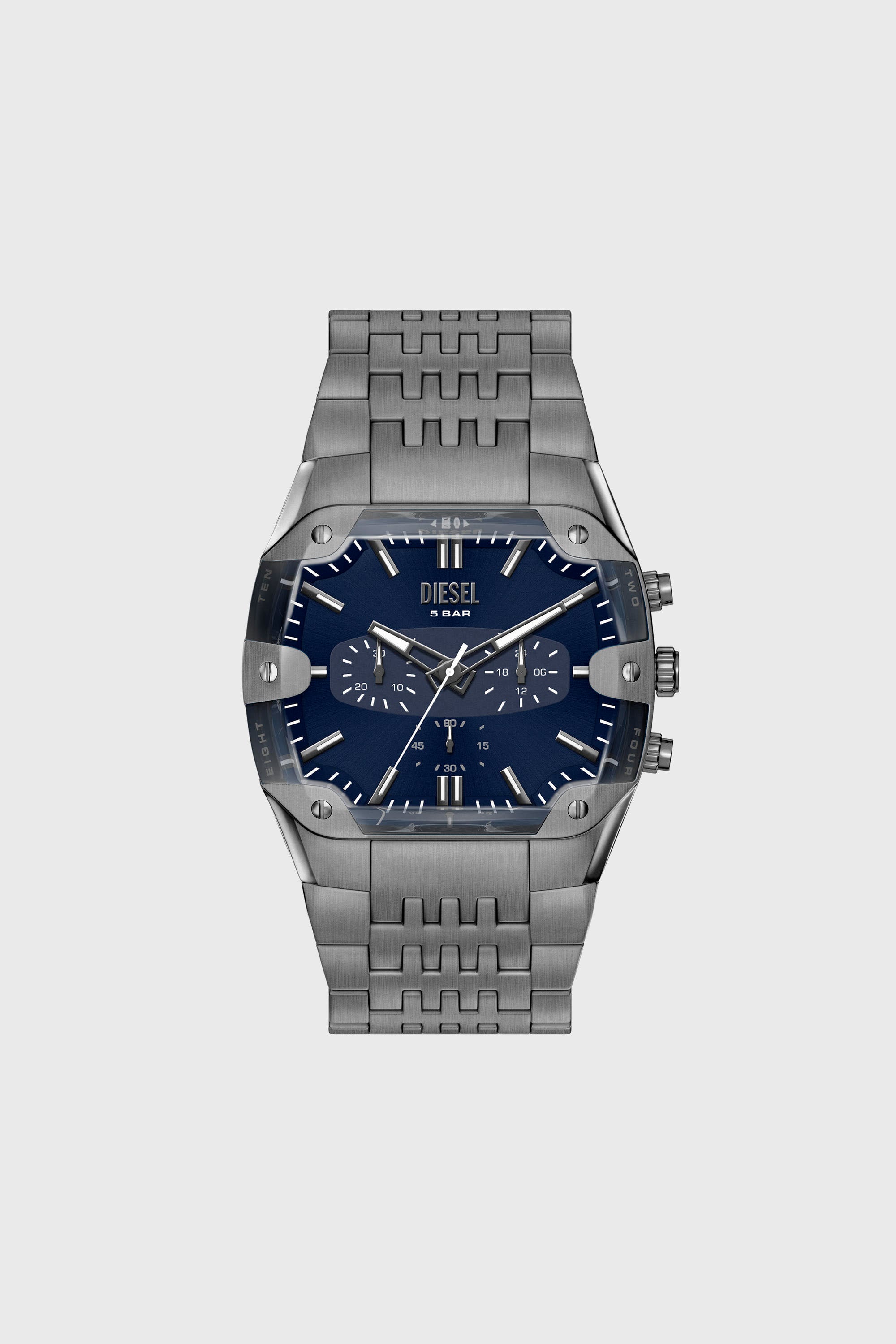 Diesel - DZ4717 WATCH, Reloj Spiked Cushion de acero inoxidable color gunmetal Hombre in Gris - 1