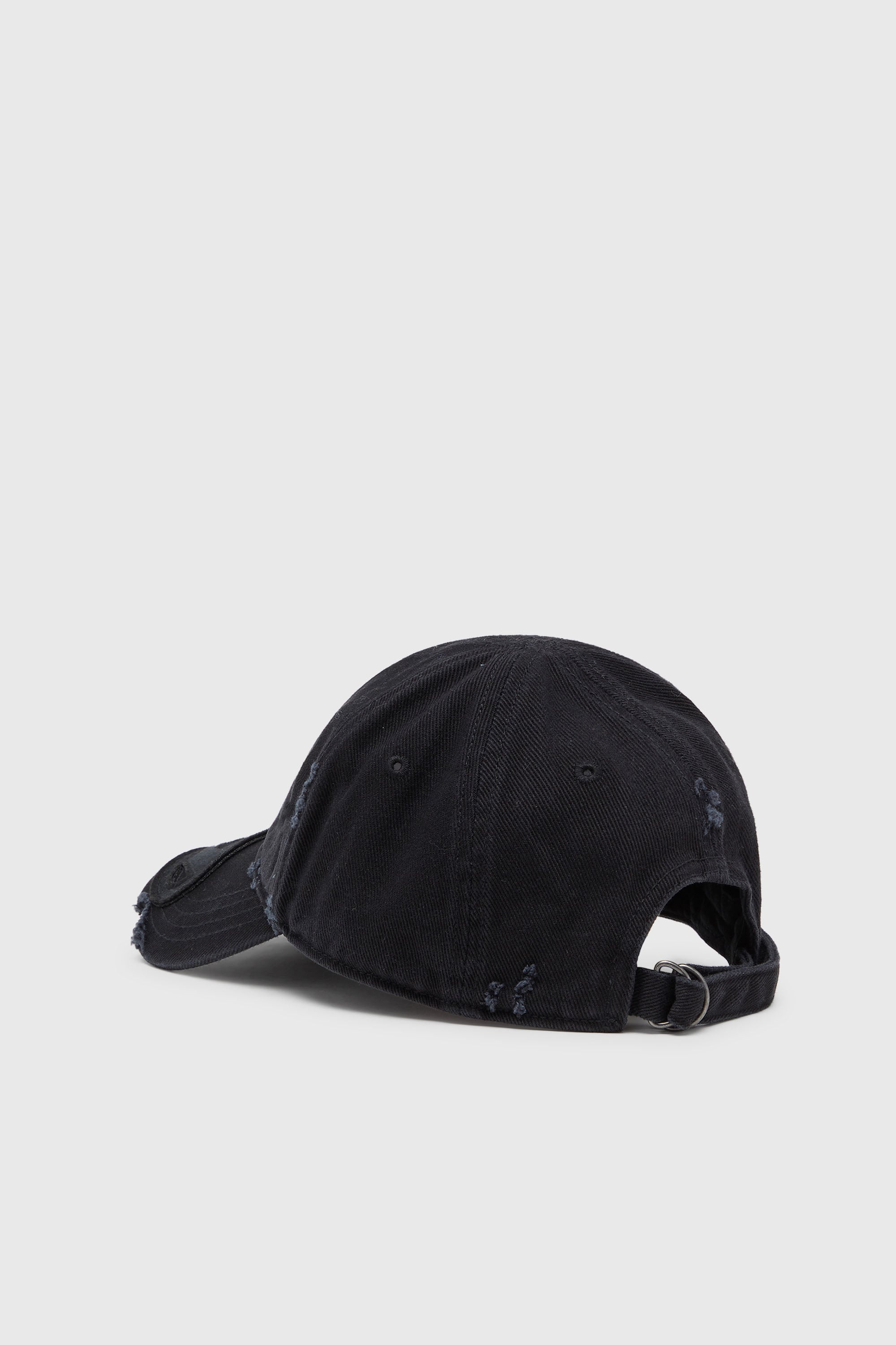 Diesel - C-BIGDOV, Gorra de sarga de algod&oacute;n con detalles desgastados Hombre in Negro - 2