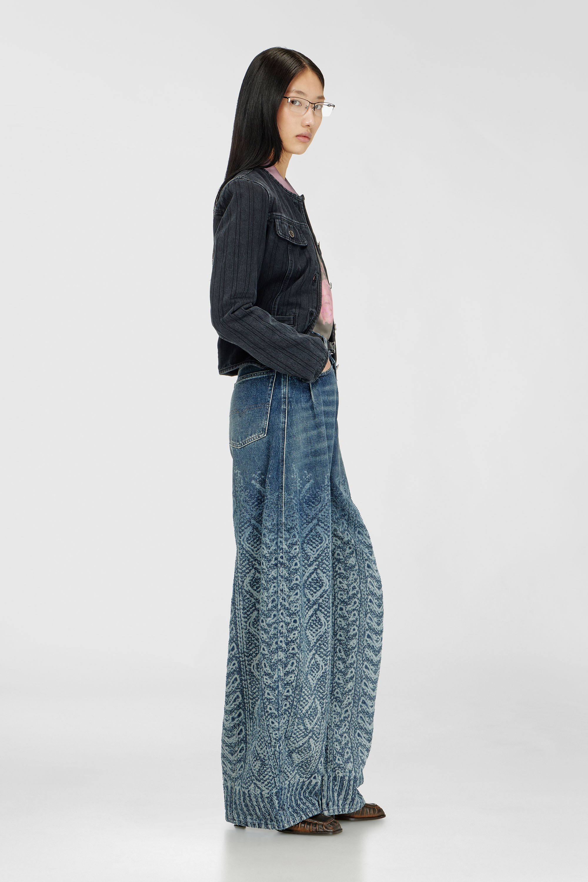 Diesel - Relaxed Jeans 1987 D-Khelz 007EV Mujer, Azul Oscuro - 2