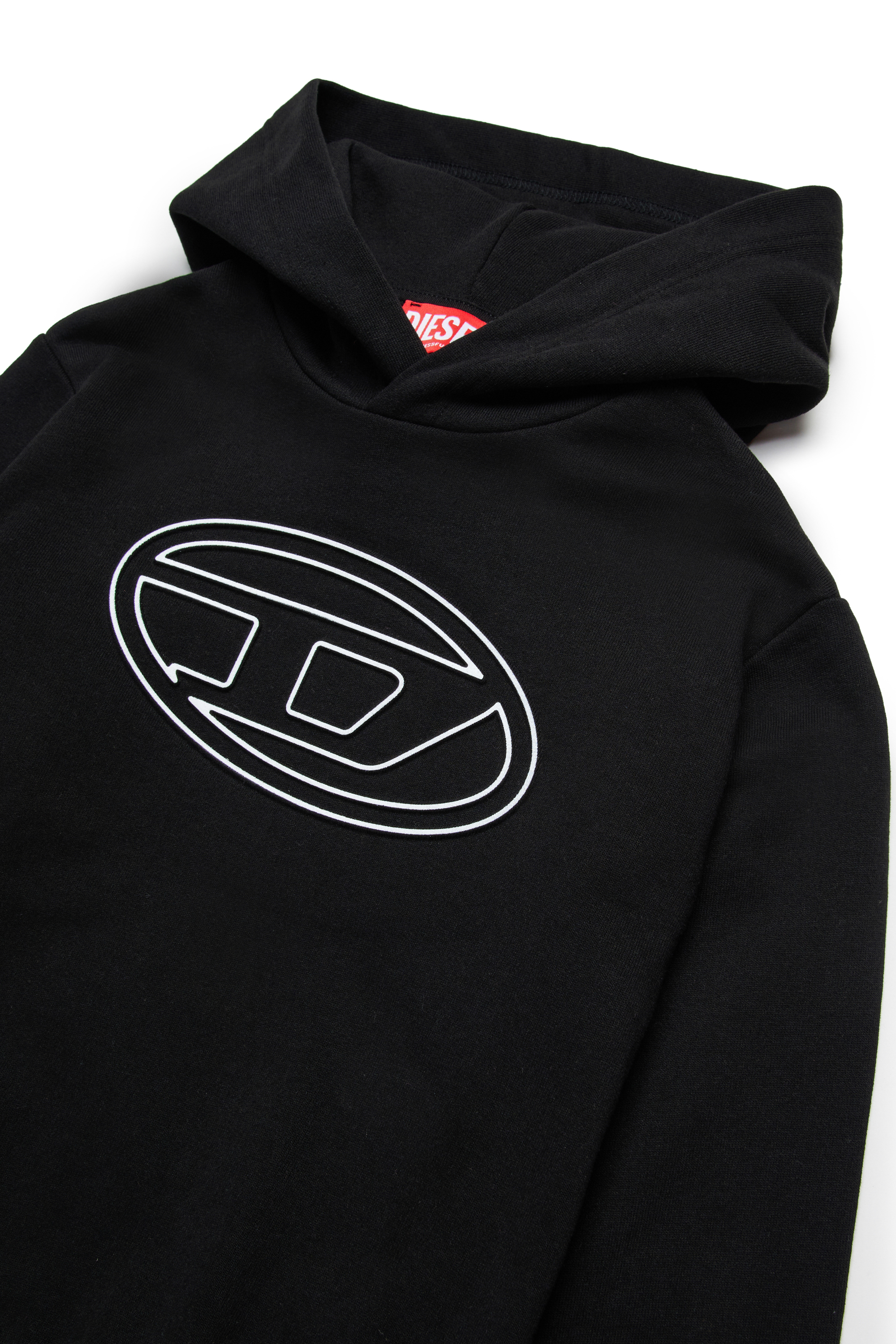 Diesel - SBIGOVALHOOD OVER, Sudadera con capucha y logotipo Oval D en relieve Hombre in Negro - 3