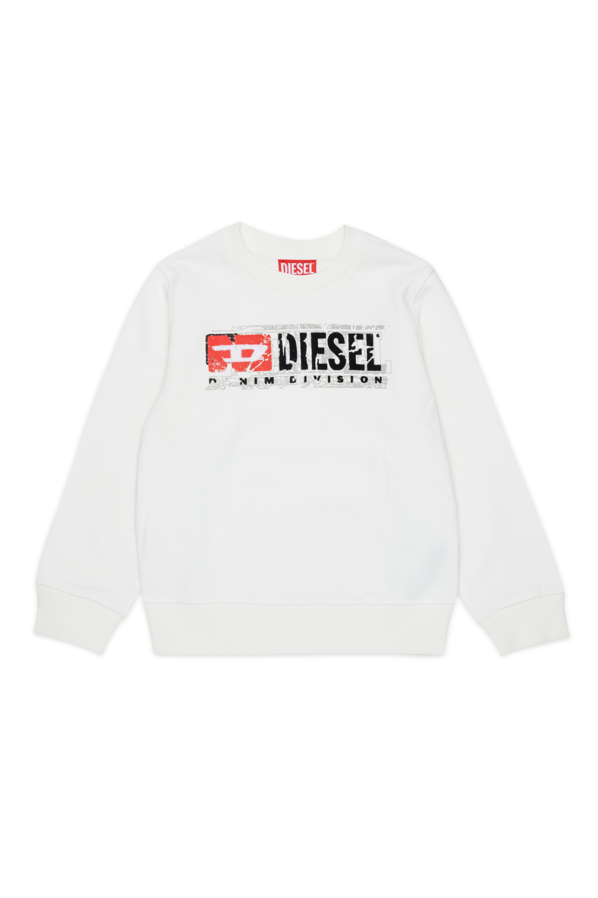 Diesel - SLOMIX, Sudadera con logo efecto desgastado Hombre in Blanco - 1