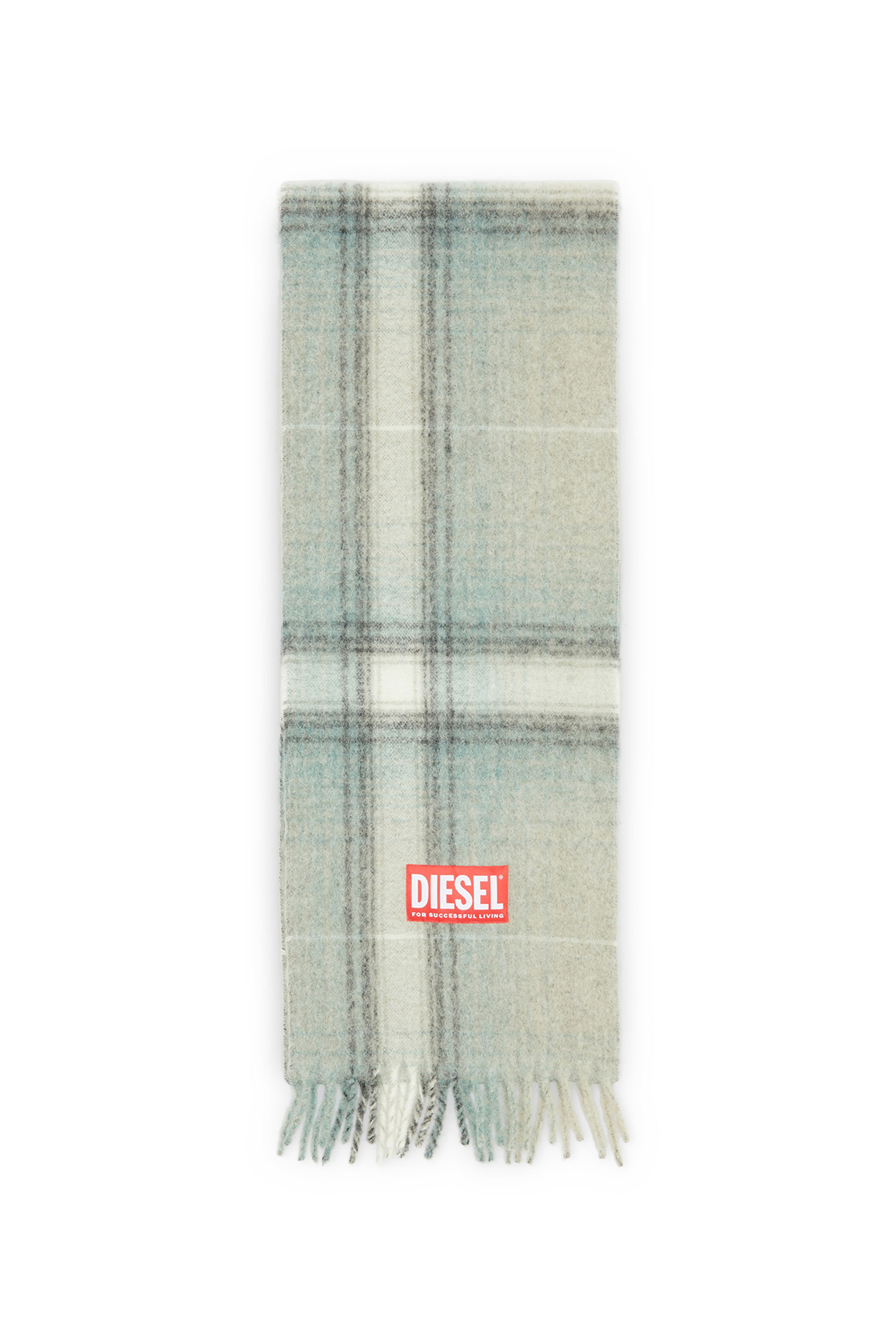 Diesel - S-BESTRO, Bufanda a cuadros de lana y alpaca Hombre in Gris - 1