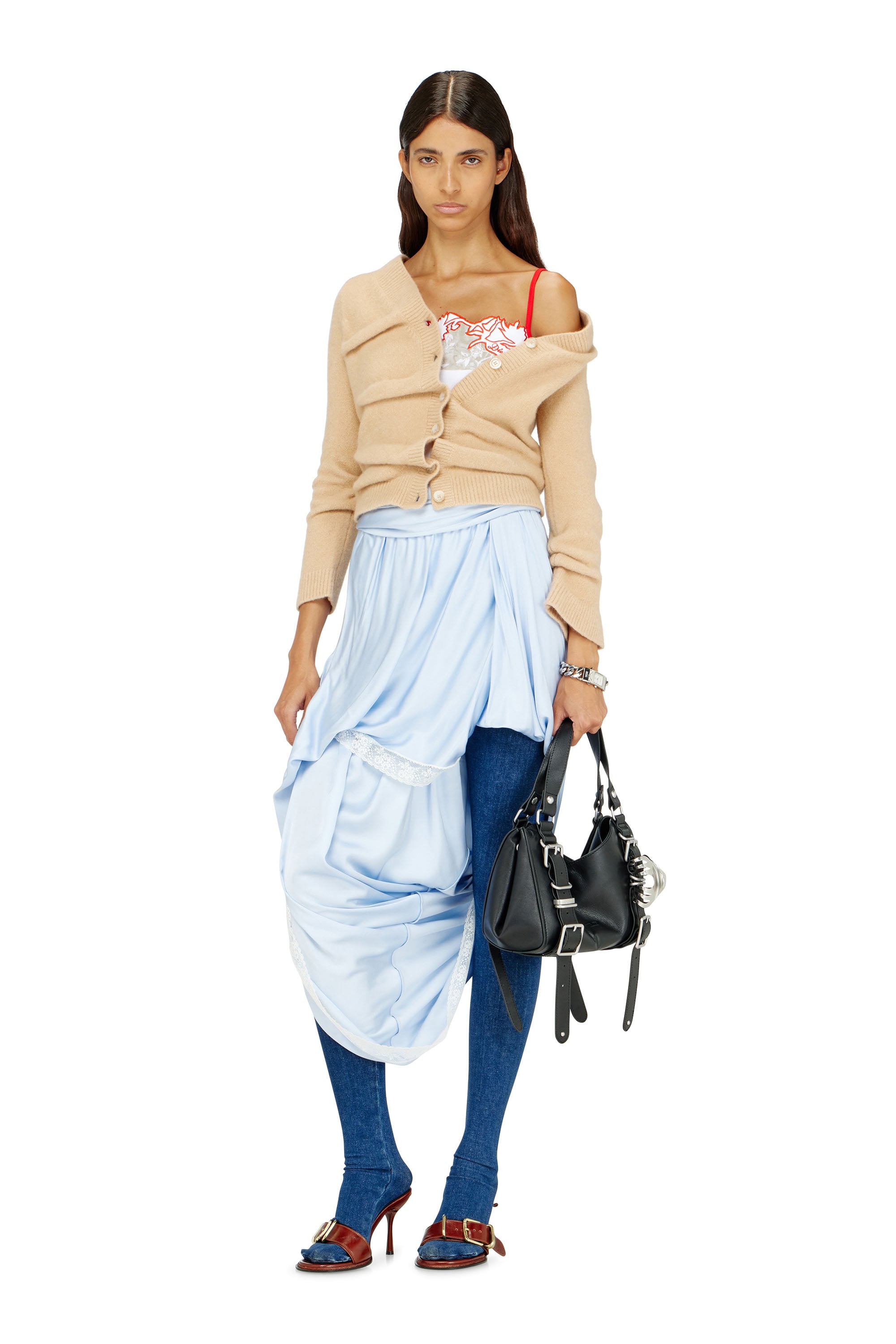 Diesel - M-AVA, C&aacute;rdigan cropped de punto hervido arrugado Mujer in ToBeDefined - 2