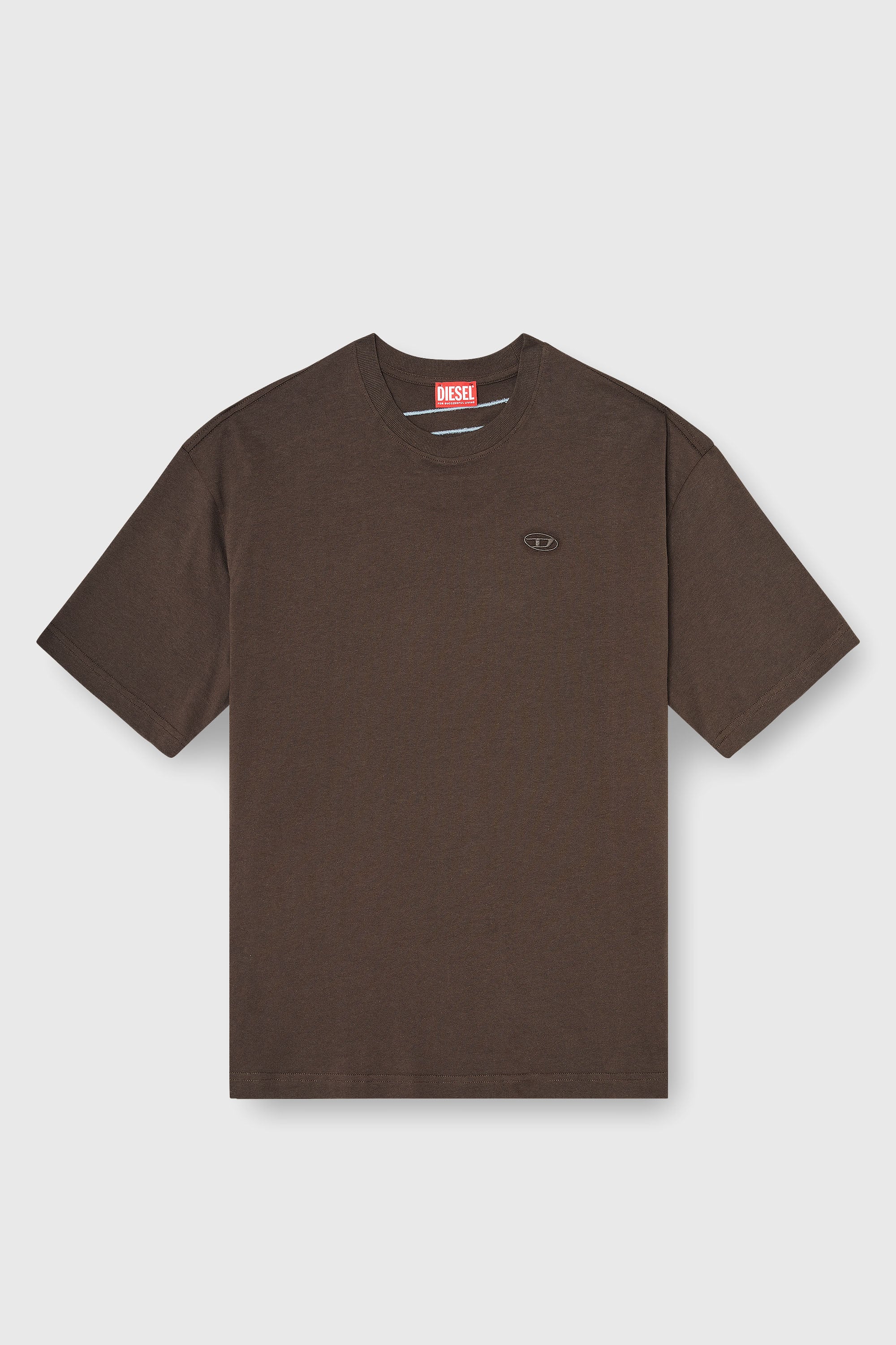 Diesel - T-BOGGY-MEGOVAL-D, Camiseta con bordado oval D grande Hombre in Marr&oacute;n - 2