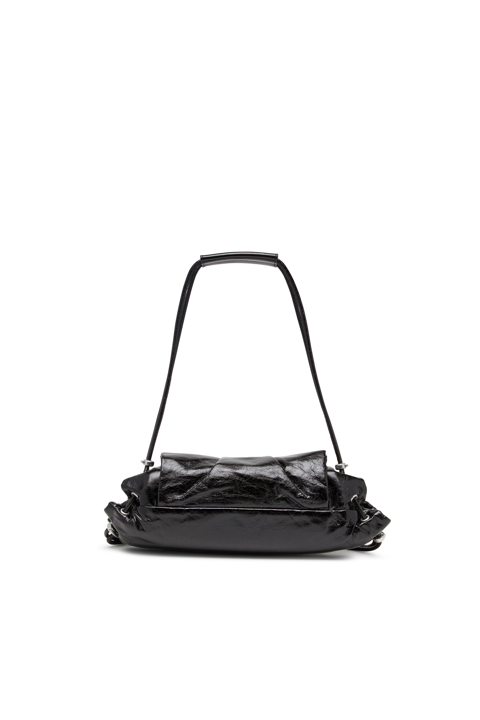 Diesel - SCRUNCH-D SHOULDER S, Scrunch-D S-Bolso de hombro de cuero arrugado Mujer in Negro - 3
