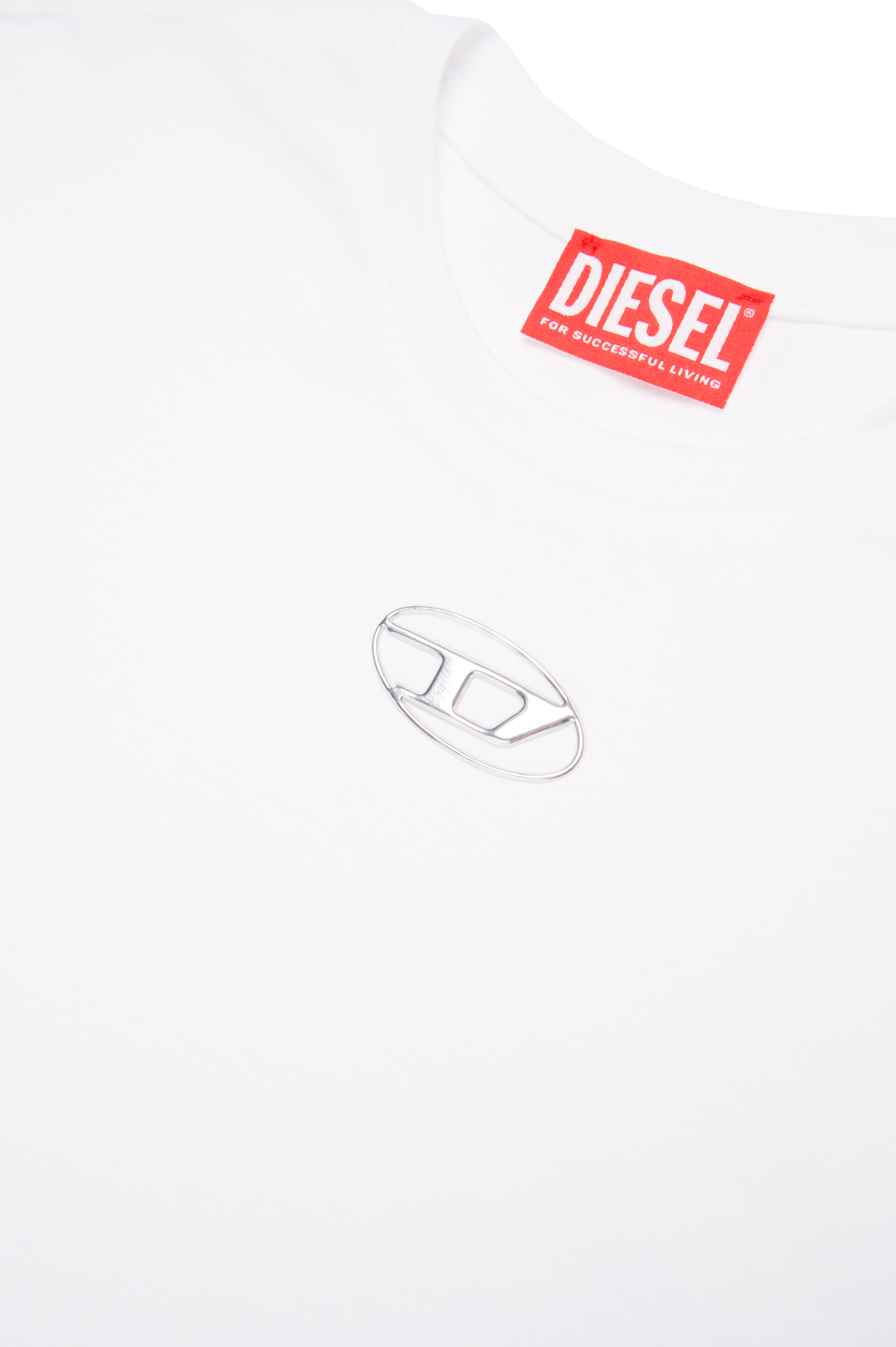 Diesel - TMARCUS OVER, Camiseta con Oval D metálico Hombre in Blanco - 4