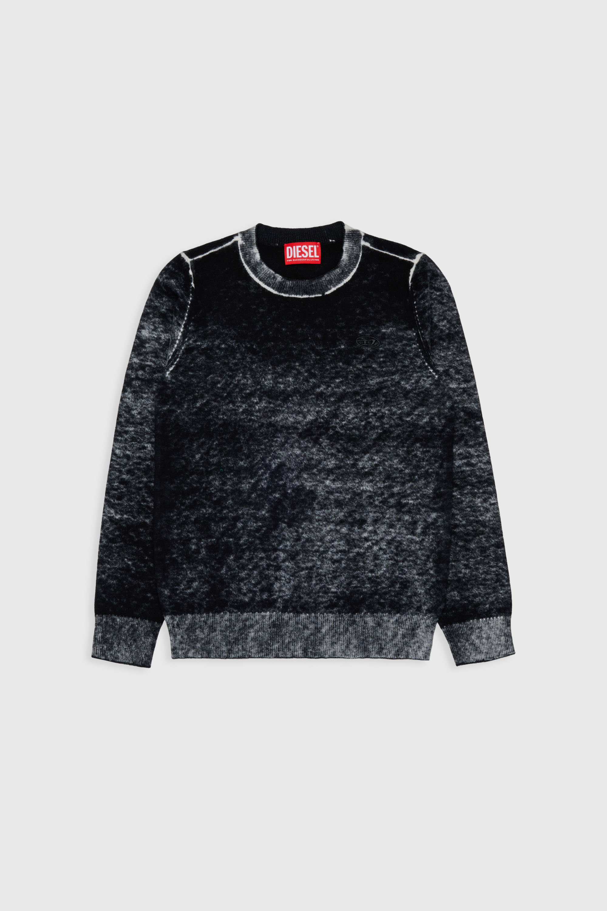 Diesel - KJEMR, Jersey de mezcla de lana con efecto de color irregular Hombre in Negro - 1