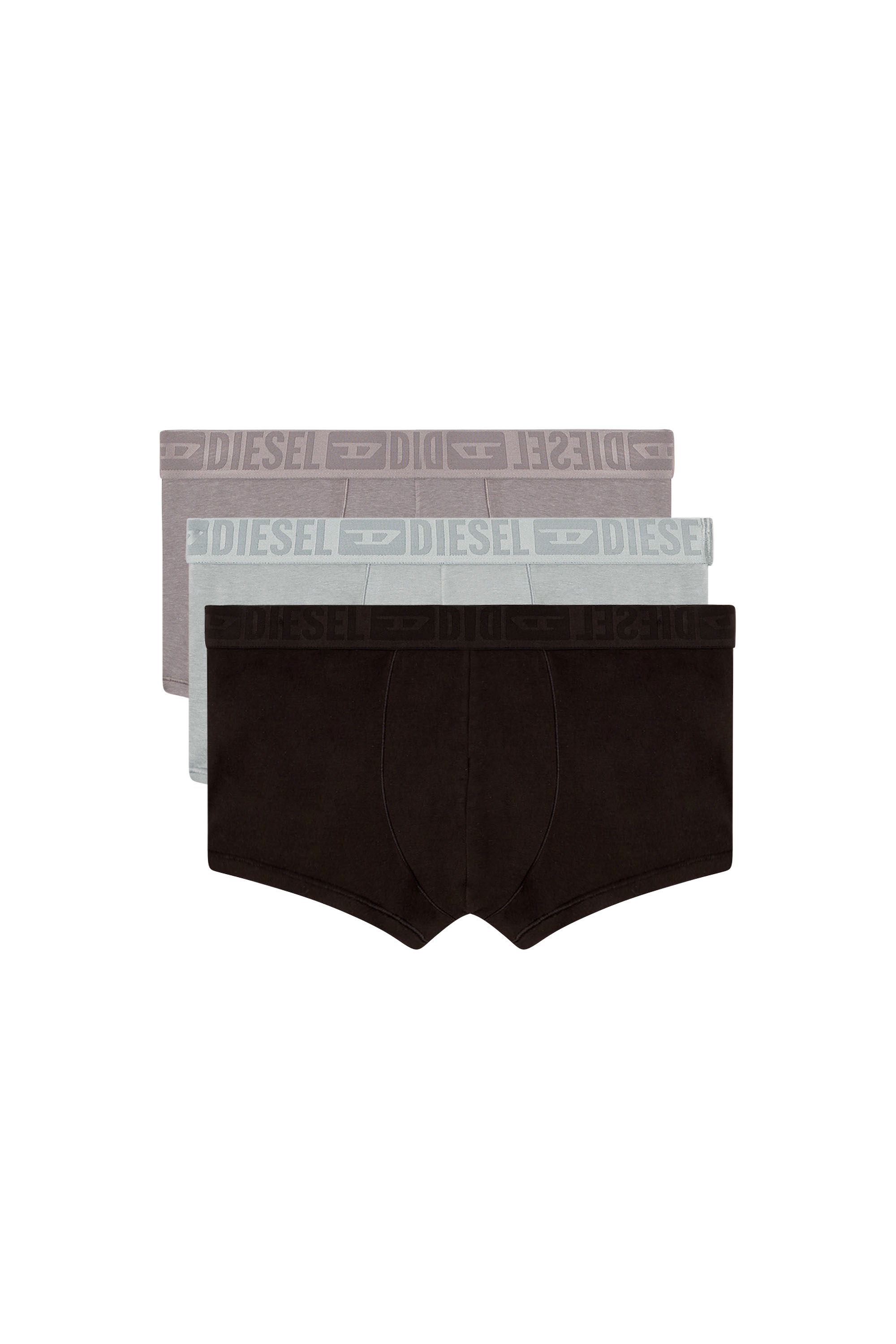 Diesel - BENJAMIN-D-MONO-3PACK, Man's Three-pack plain boxer briefs in Grey/Black - 2