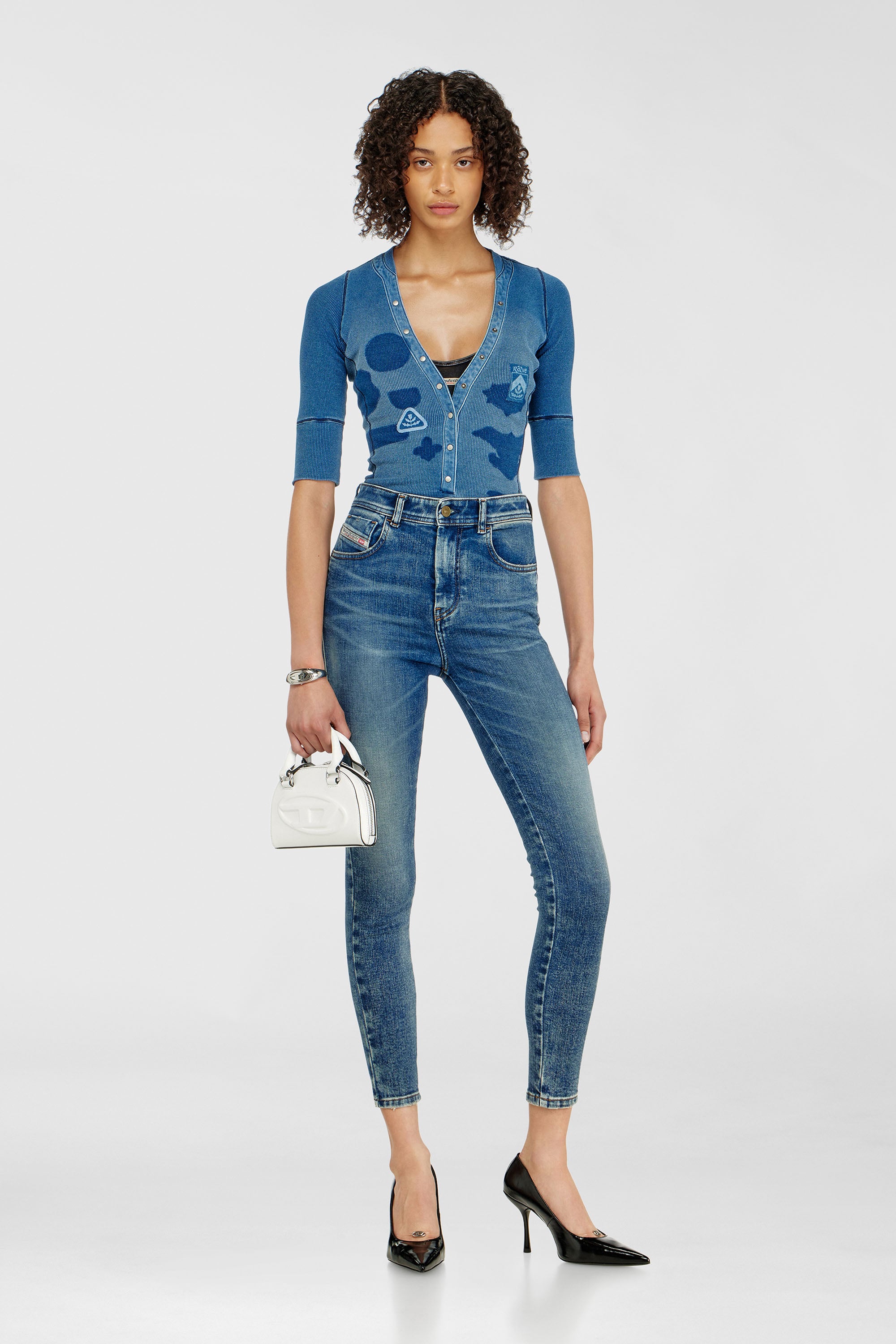 Diesel - Skinny Jeans 1984 Slandy-High 09P72 Mujer, Azul medio - 1