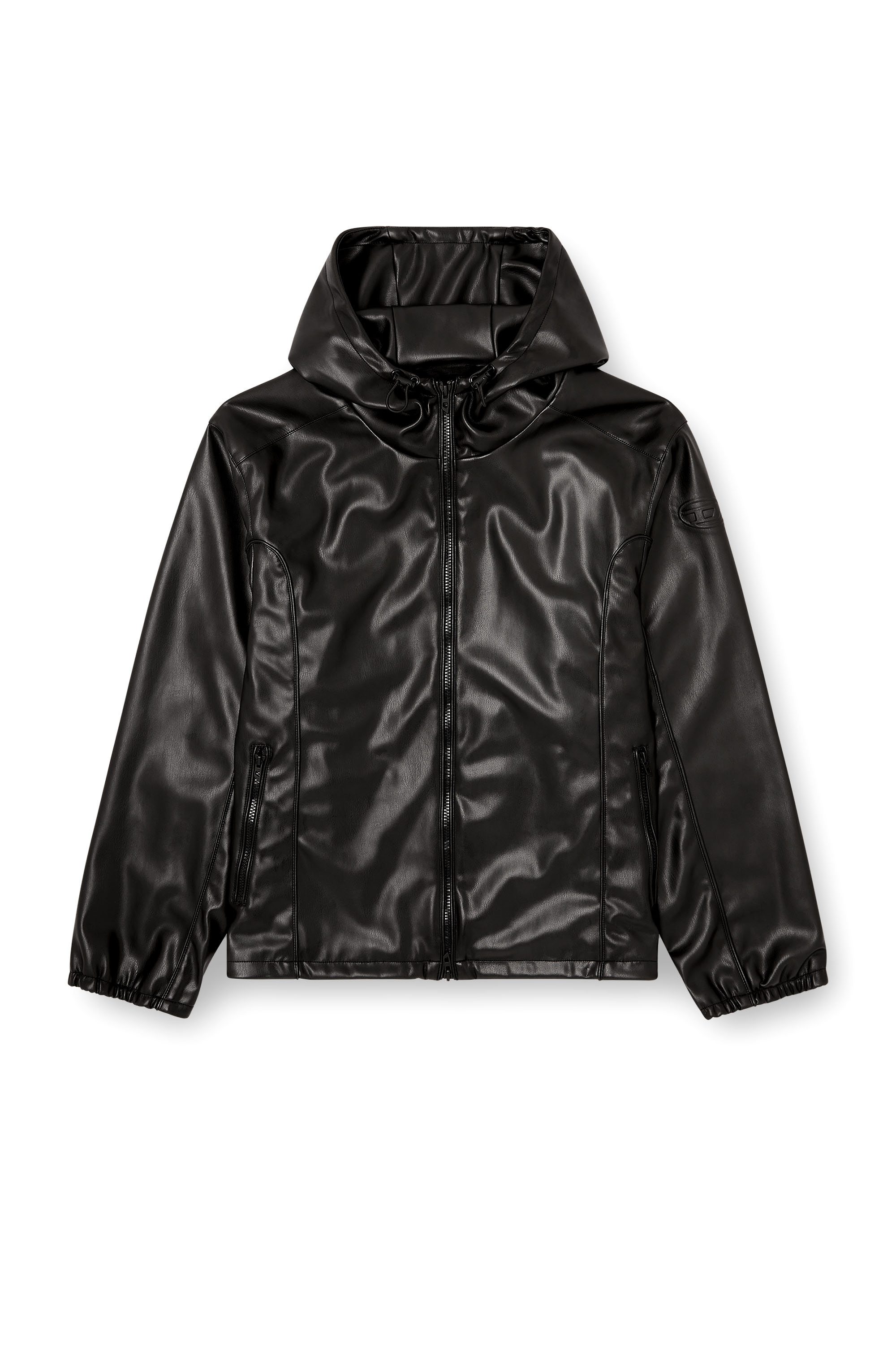 Diesel - J-HIVES-PGBX, Cortavientos con capucha en tejido recubierto Hombre in Negro - 3