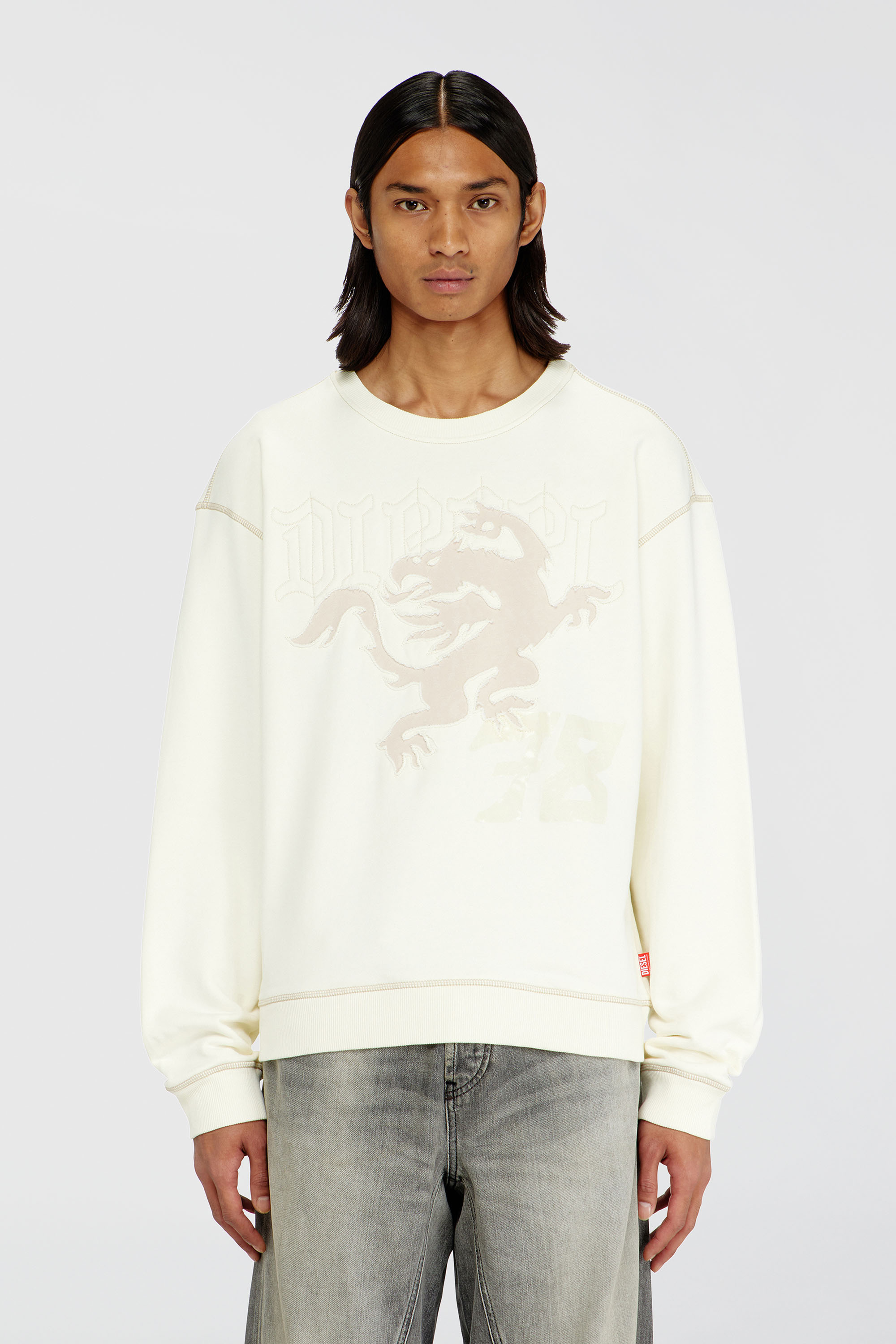 Diesel - S-NORM-AA3, Sudadera con bordado y estampado Hombre in Blanco - 3