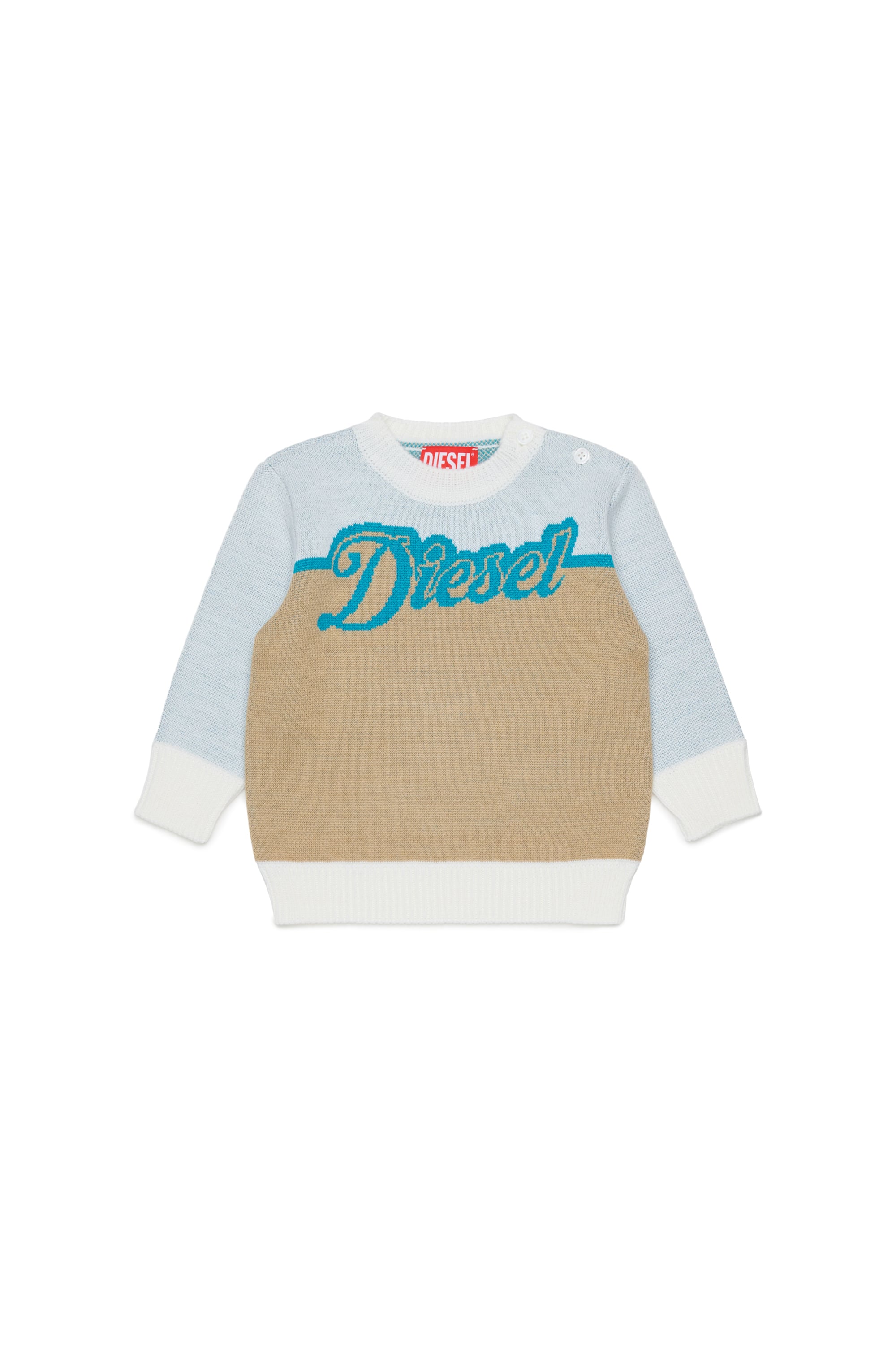 Diesel - KBLOB, Jersey de mezcla de lana con logo Diesel Unisex in Blanco - 1