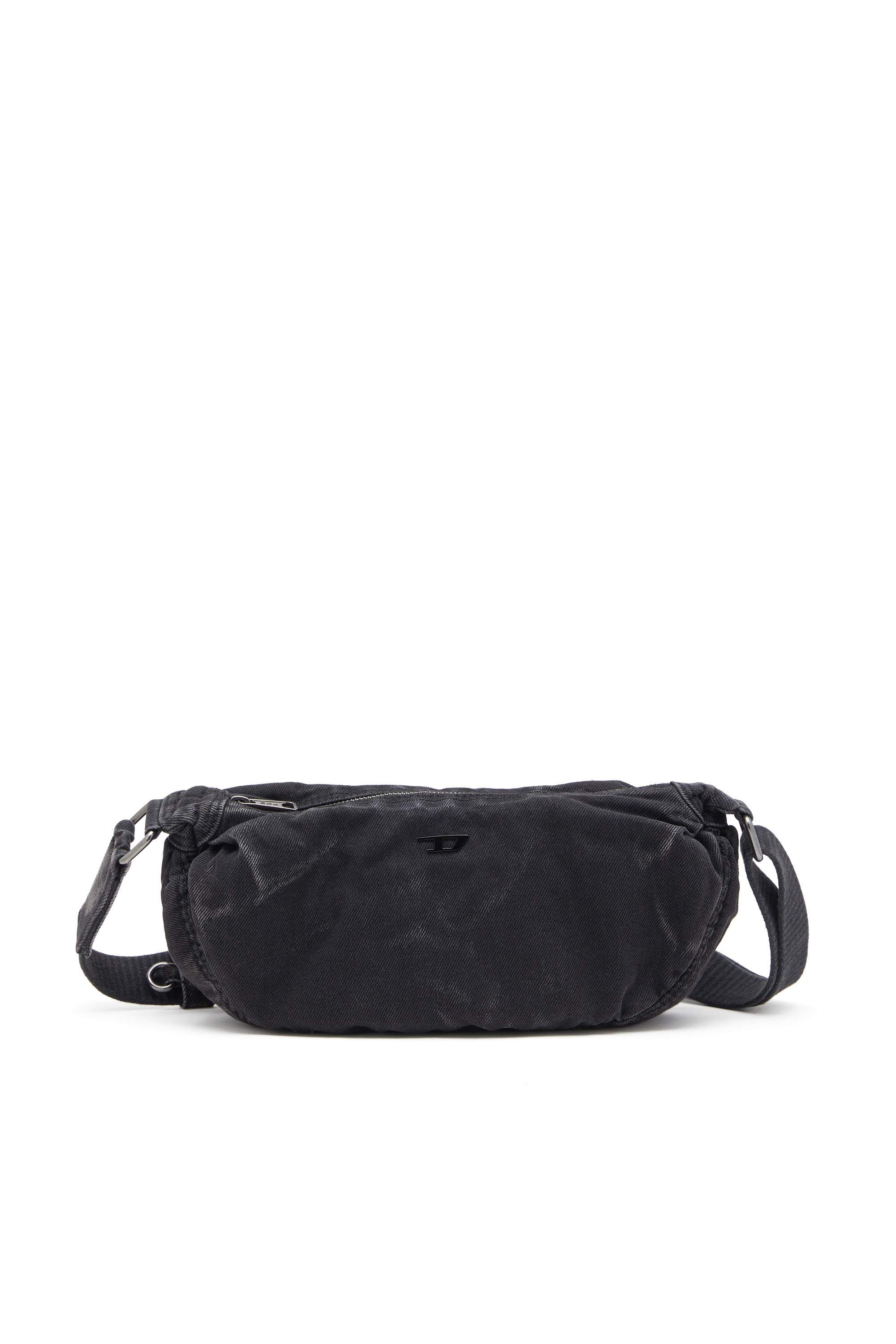 Diesel - RAVE CROSSBODY X, Rave-Bandolera pequeña en denim descolorido Hombre in Negro - 1