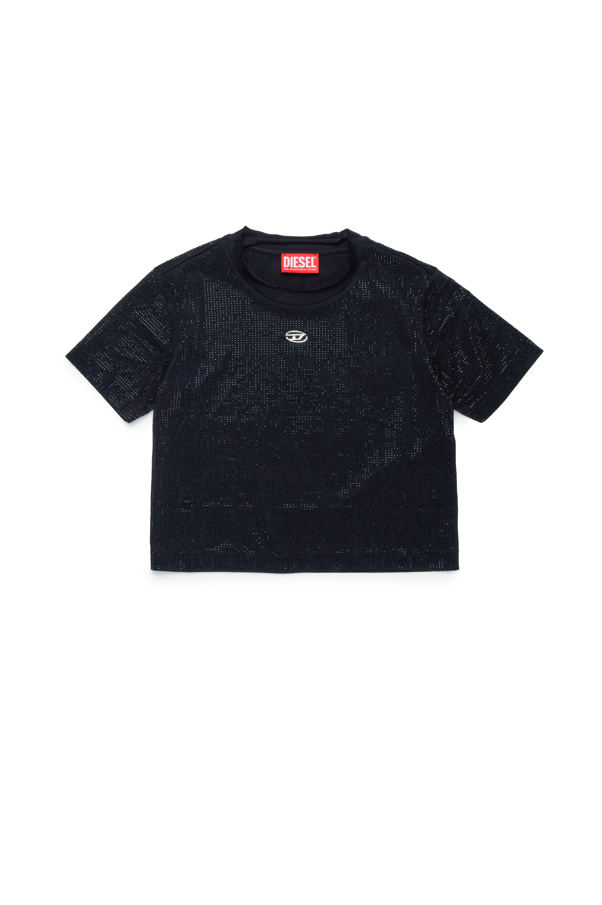 Diesel - TYFRY, Mujer Camiseta de algodón con micropiedras in Negro - Image 1
