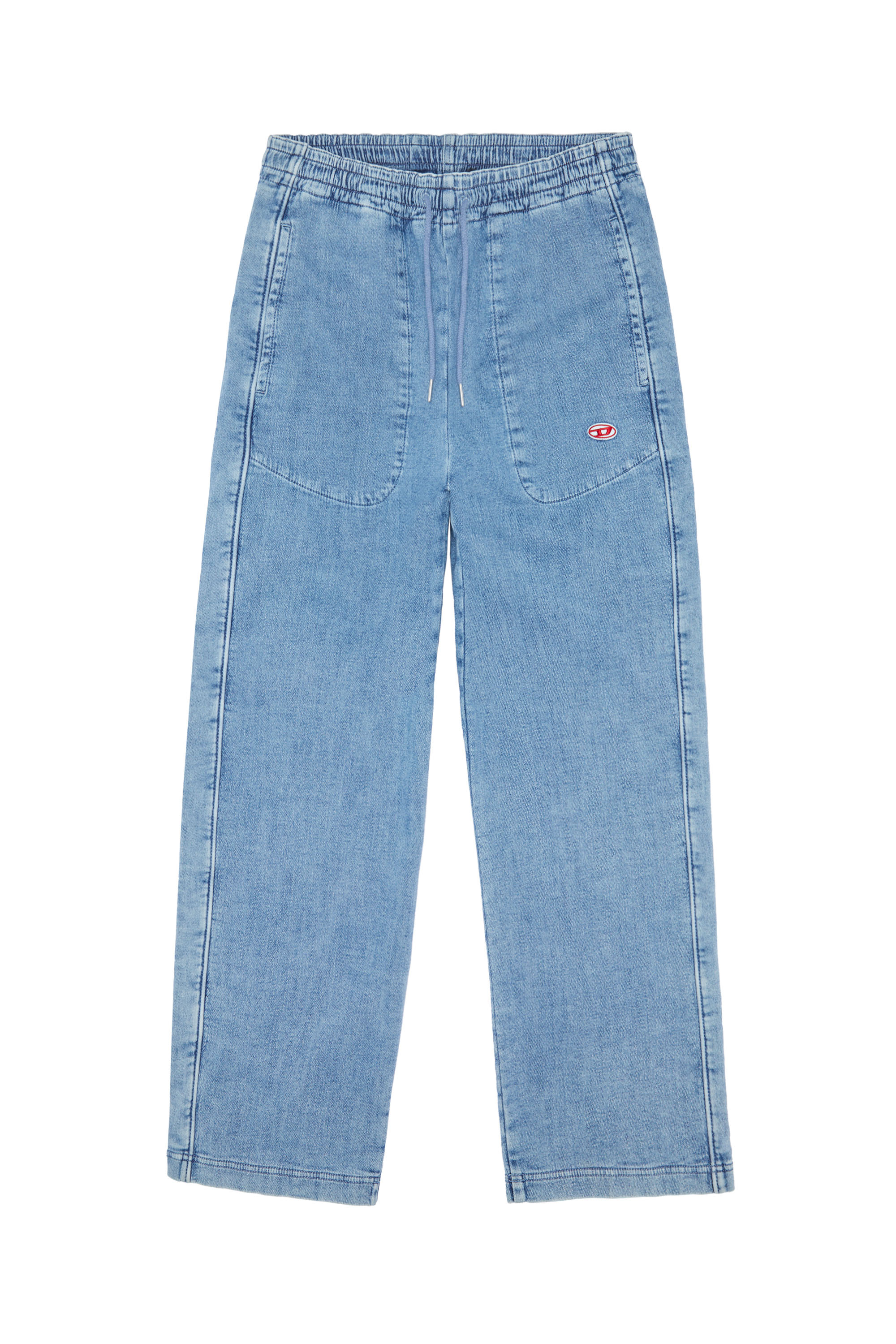 Diesel - Straight D-Martians Track Denim 09D01, Azul Claro - Image 6