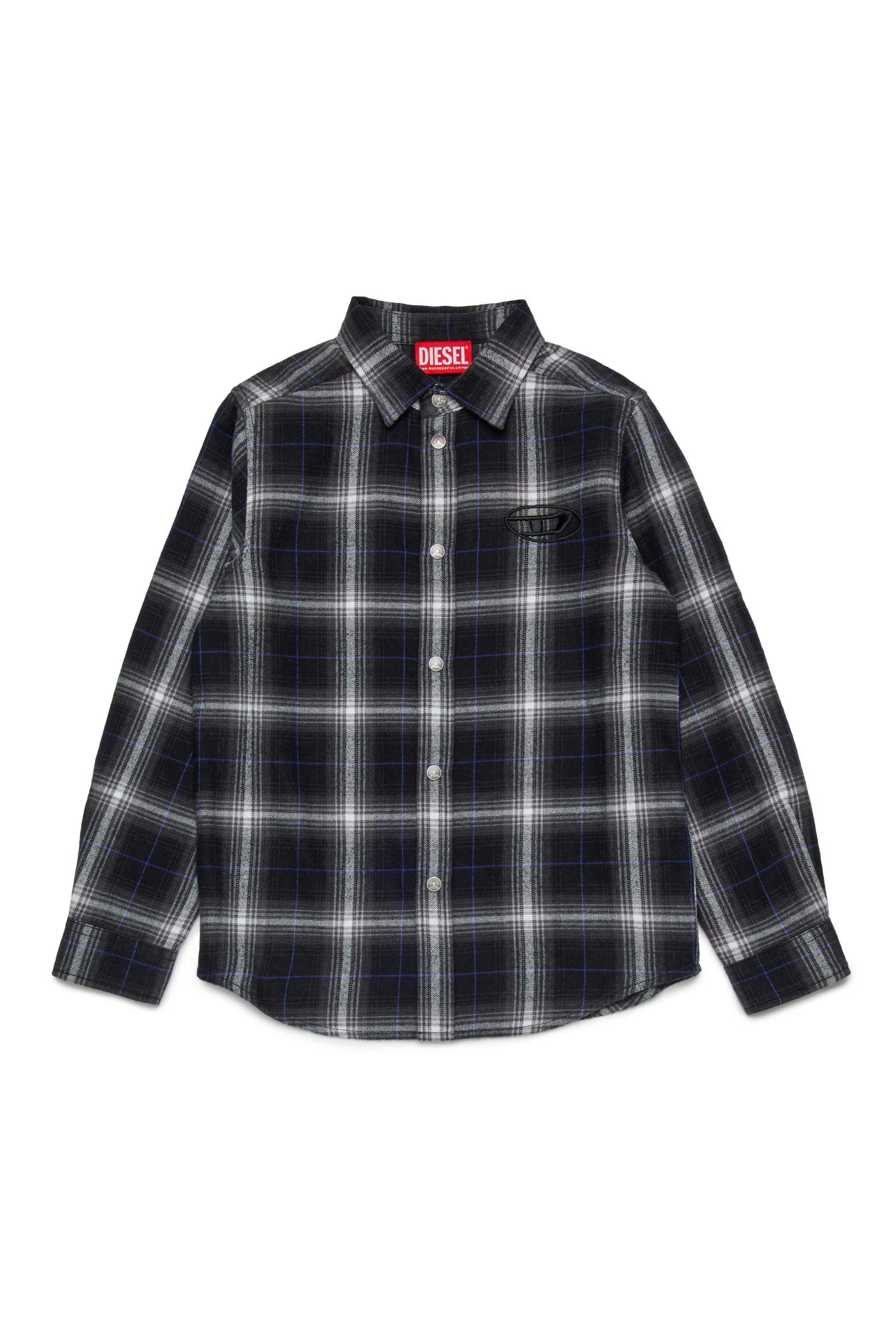 Diesel - CSSIMPLYA, Camisa de algodón con logo bordado Hombre in Azul marino - 1