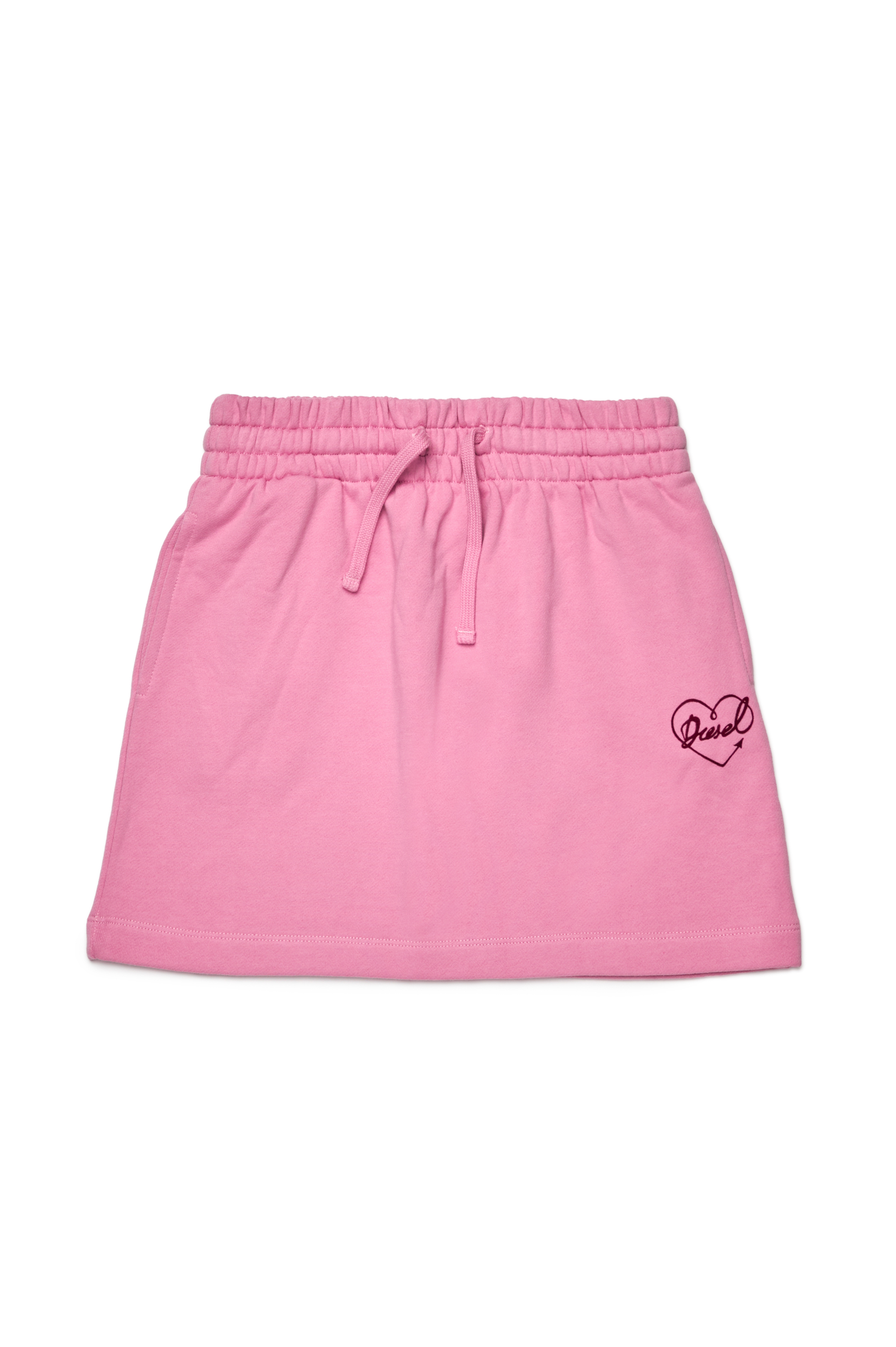 Diesel - GINNYX, Minifalda de algodón con corazón con logotipo en relieve Mujer in Rosa - 1