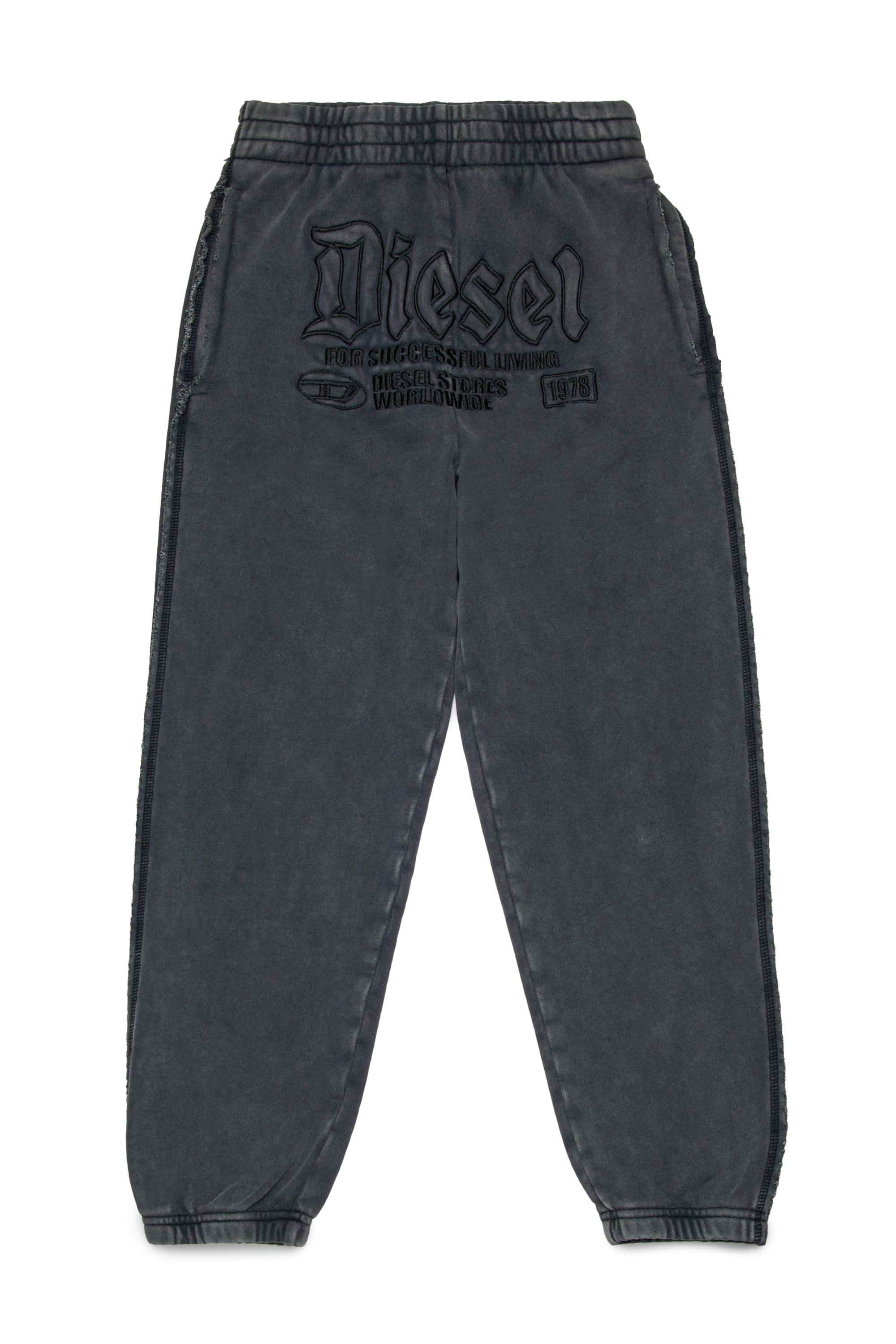 Diesel - PMARKYRAW, Pantalones de algodón con cintura elástica Hombre in Negro - 1
