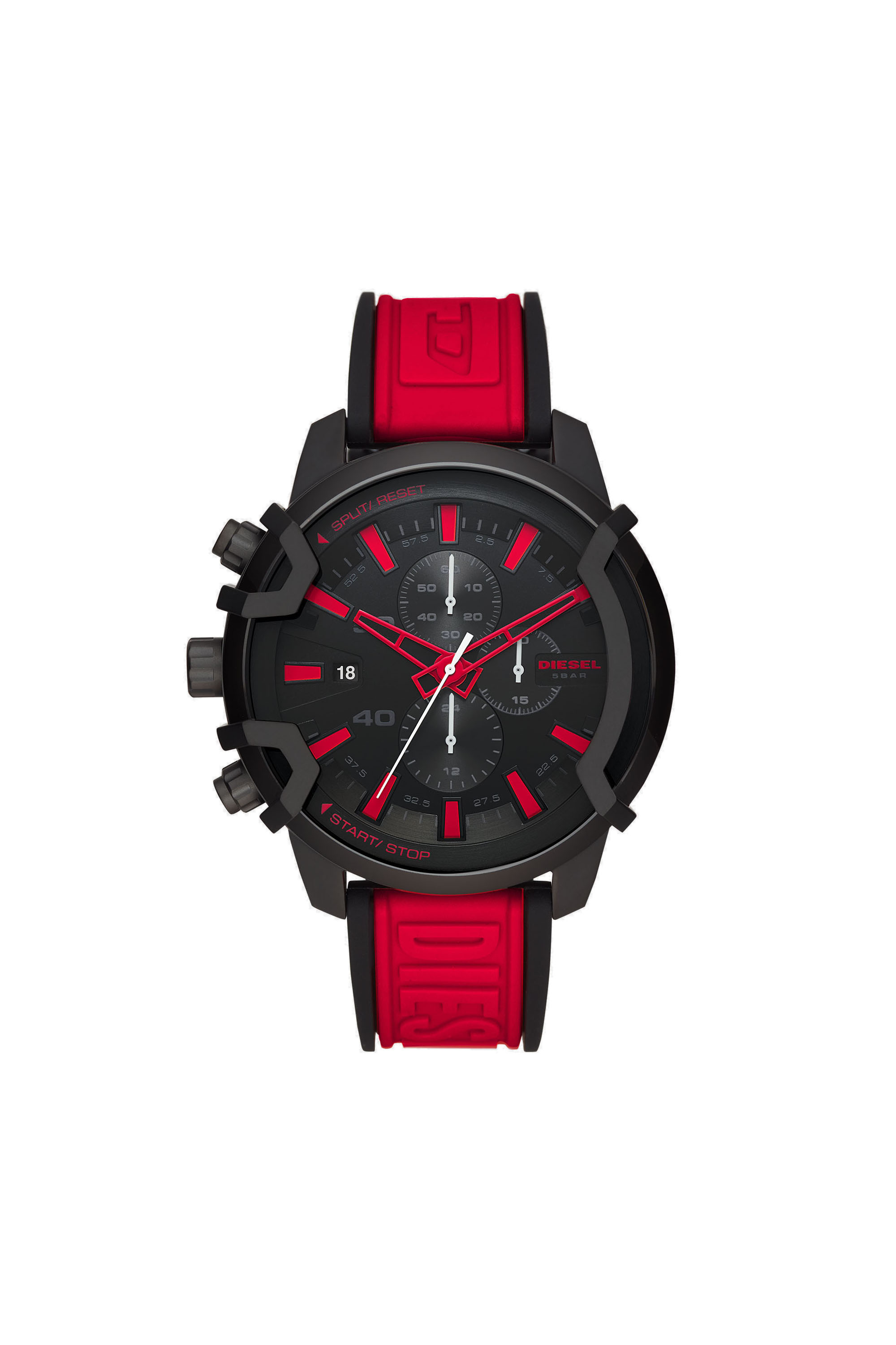 Diesel - DZ4530, Reloj Griffed cron&oacute;grafo en silicona roja Hombre in Rojo - 1