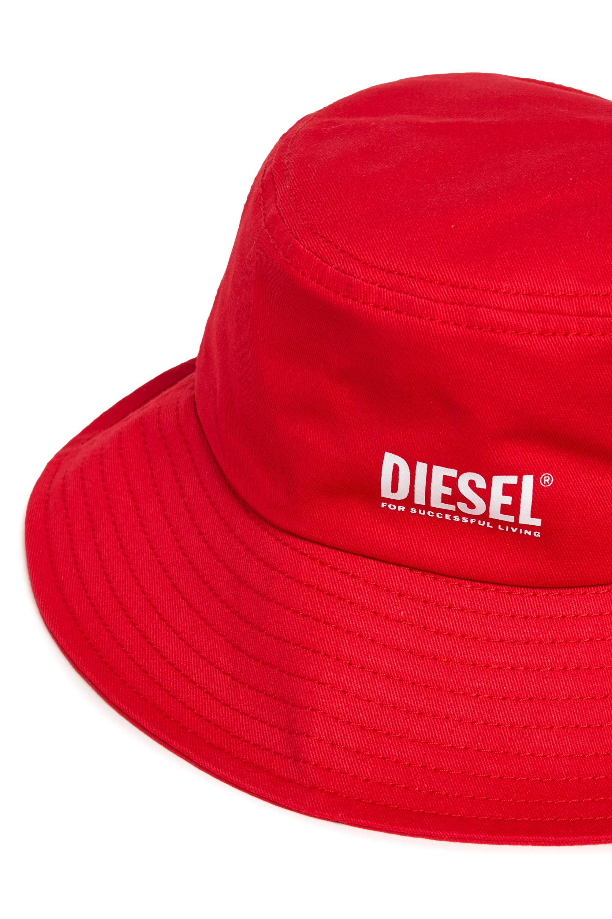 Diesel - FCURTY, Sombrero tipo bucket de algod&oacute;n con ala ancha Mujer in Rojo - 3