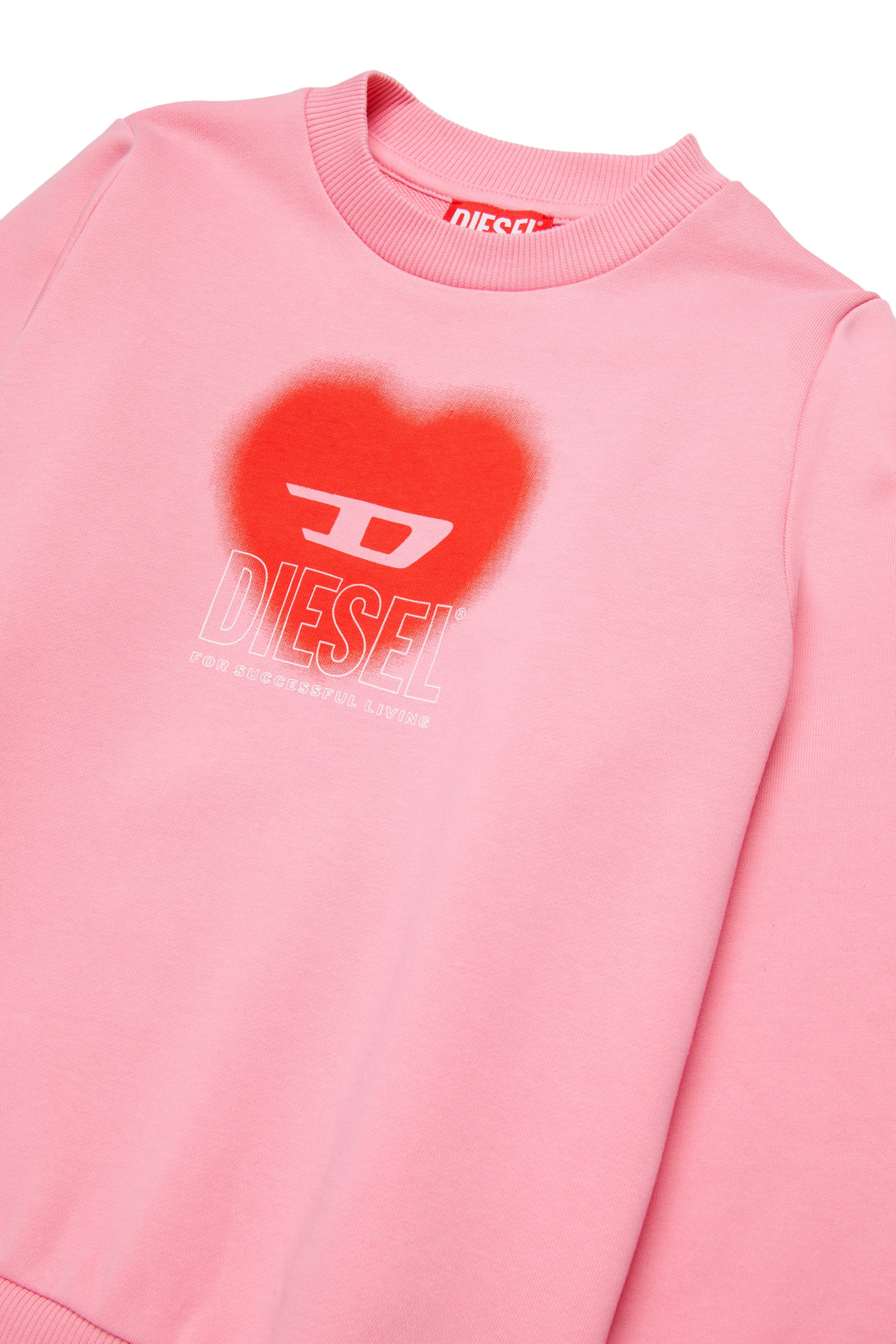 Diesel - SCACUORE, Sudadera con logotipo de corazón Mujer in Rosa - 3