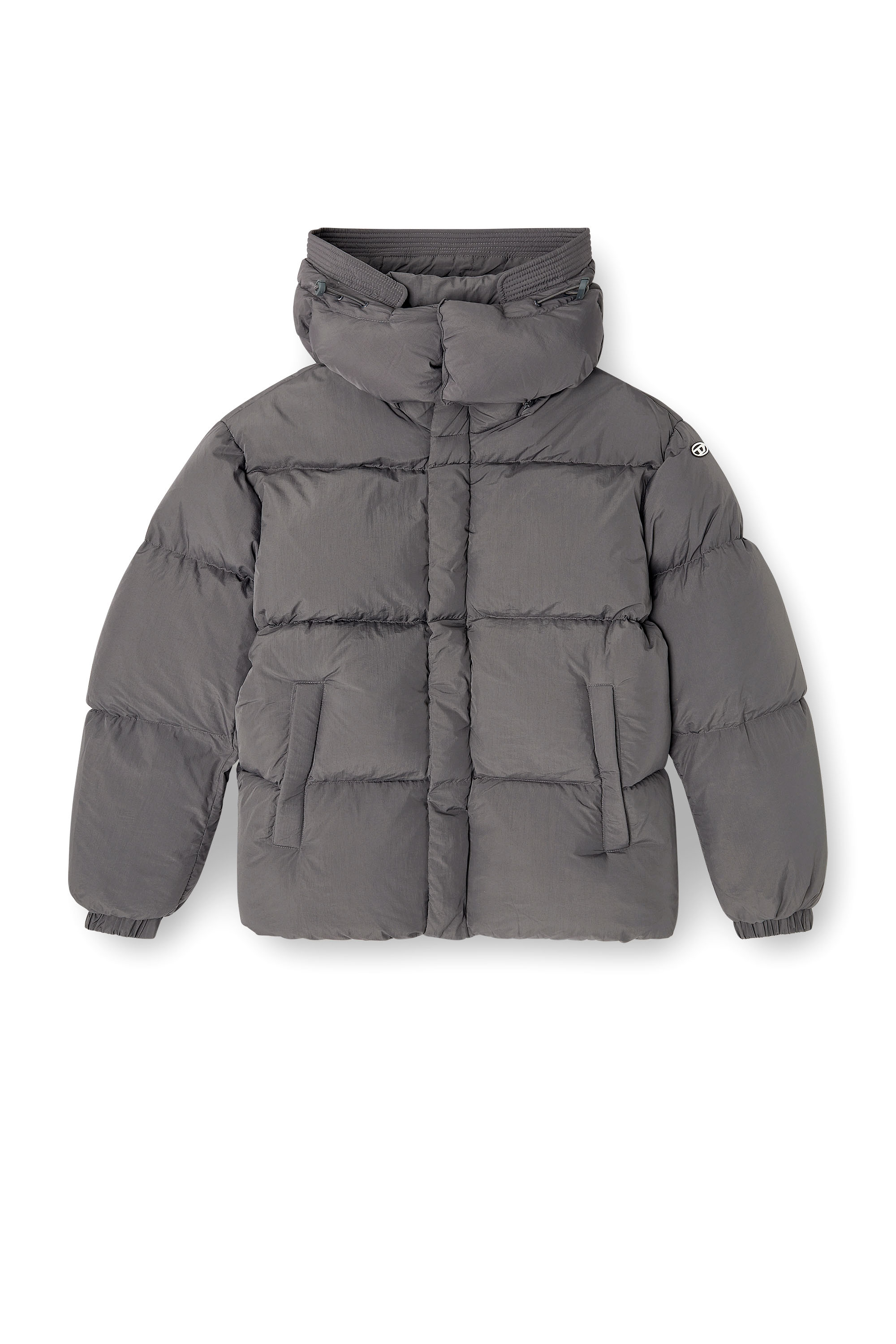 Diesel - W-ROLFYS, Chaqueta de plumón en taslan de nailon reciclado Hombre in Gris - 3