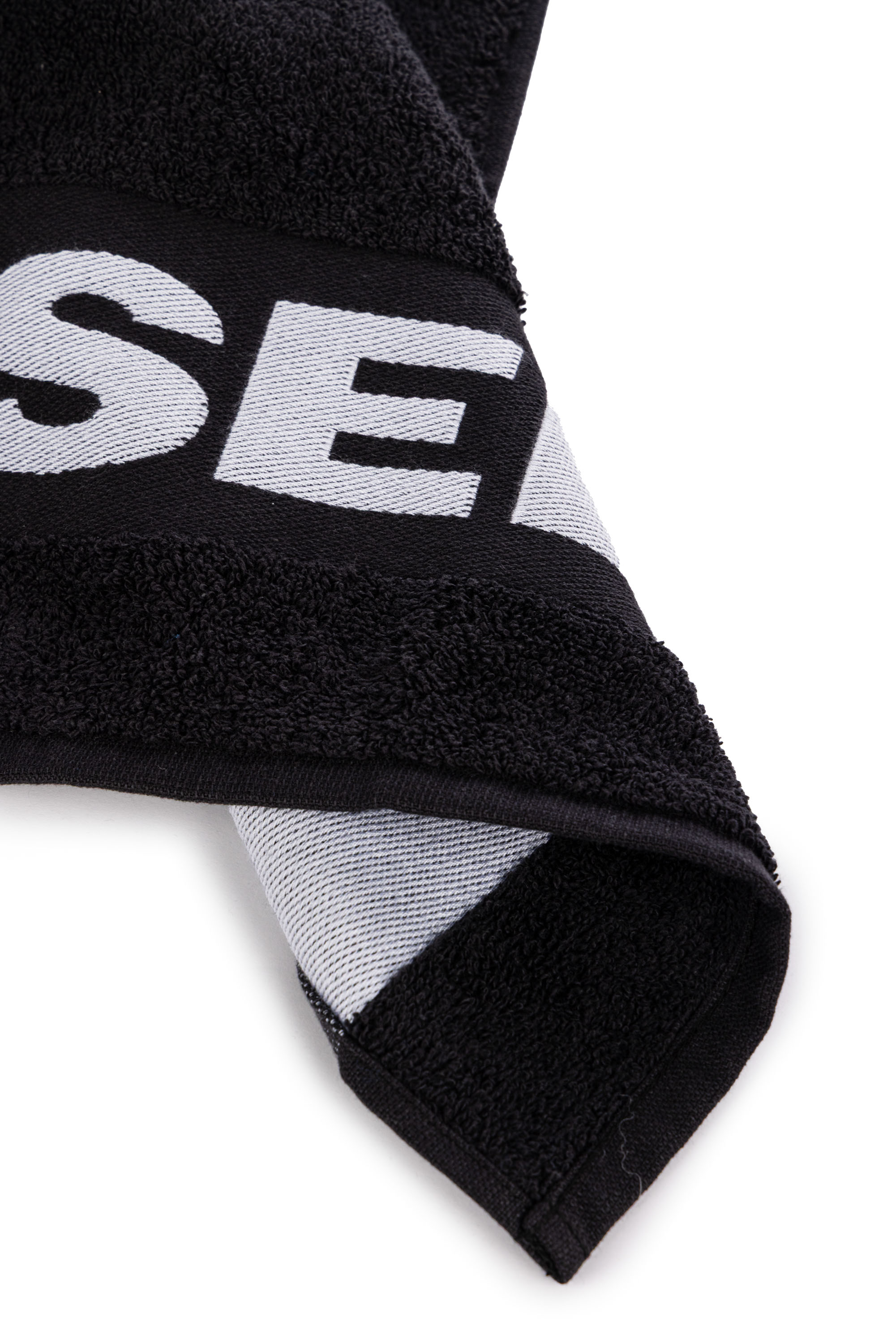 Diesel - 1015215 LOGO-COTTON TOWEL 100X180 BLACK, Toalla de Felpa de Algodón con Logotipo Unisex in Negro - 3