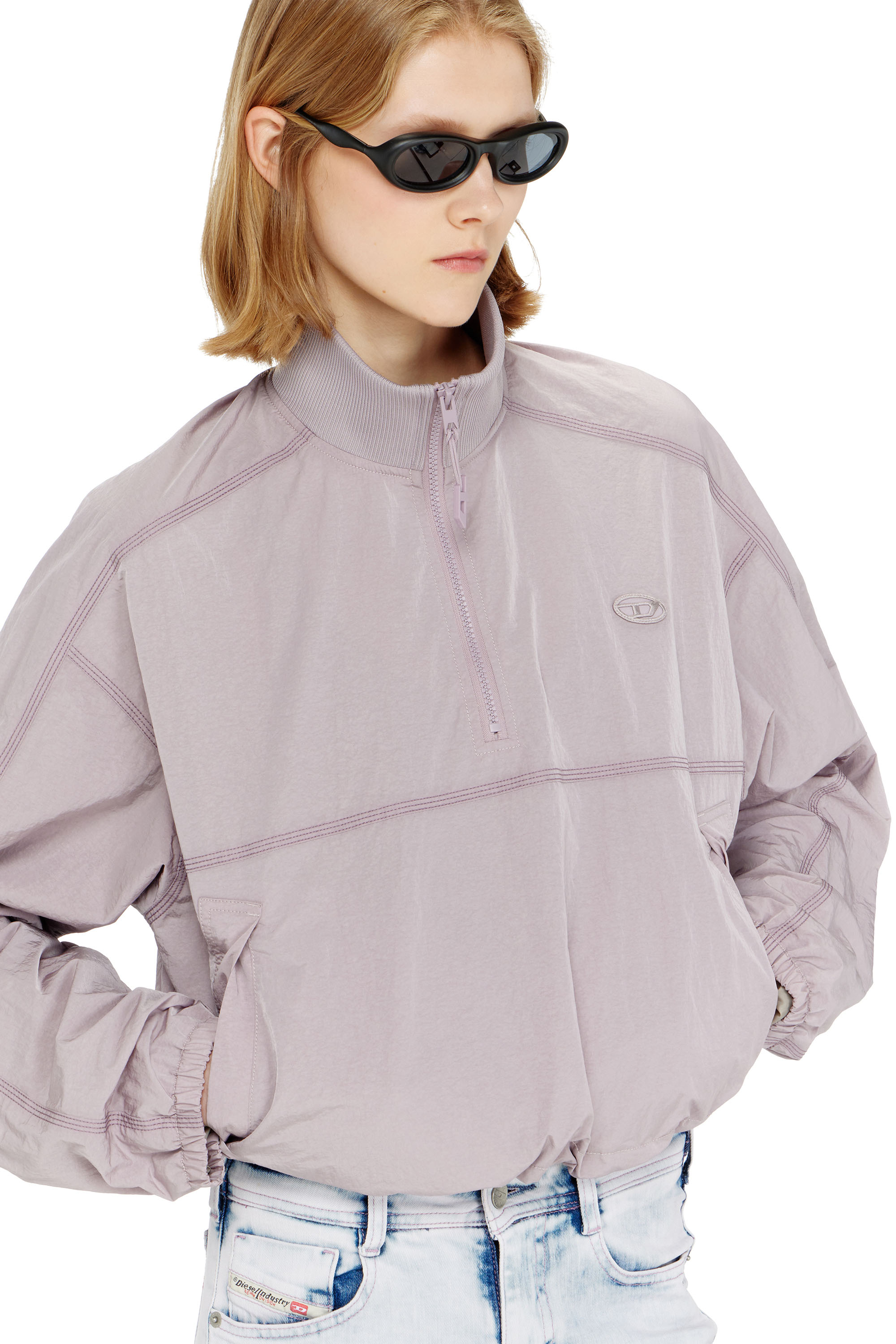 Diesel - G-ANOCK, Chaqueta relaxed de nailon con cuello alto Mujer in ToBeDefined - 5