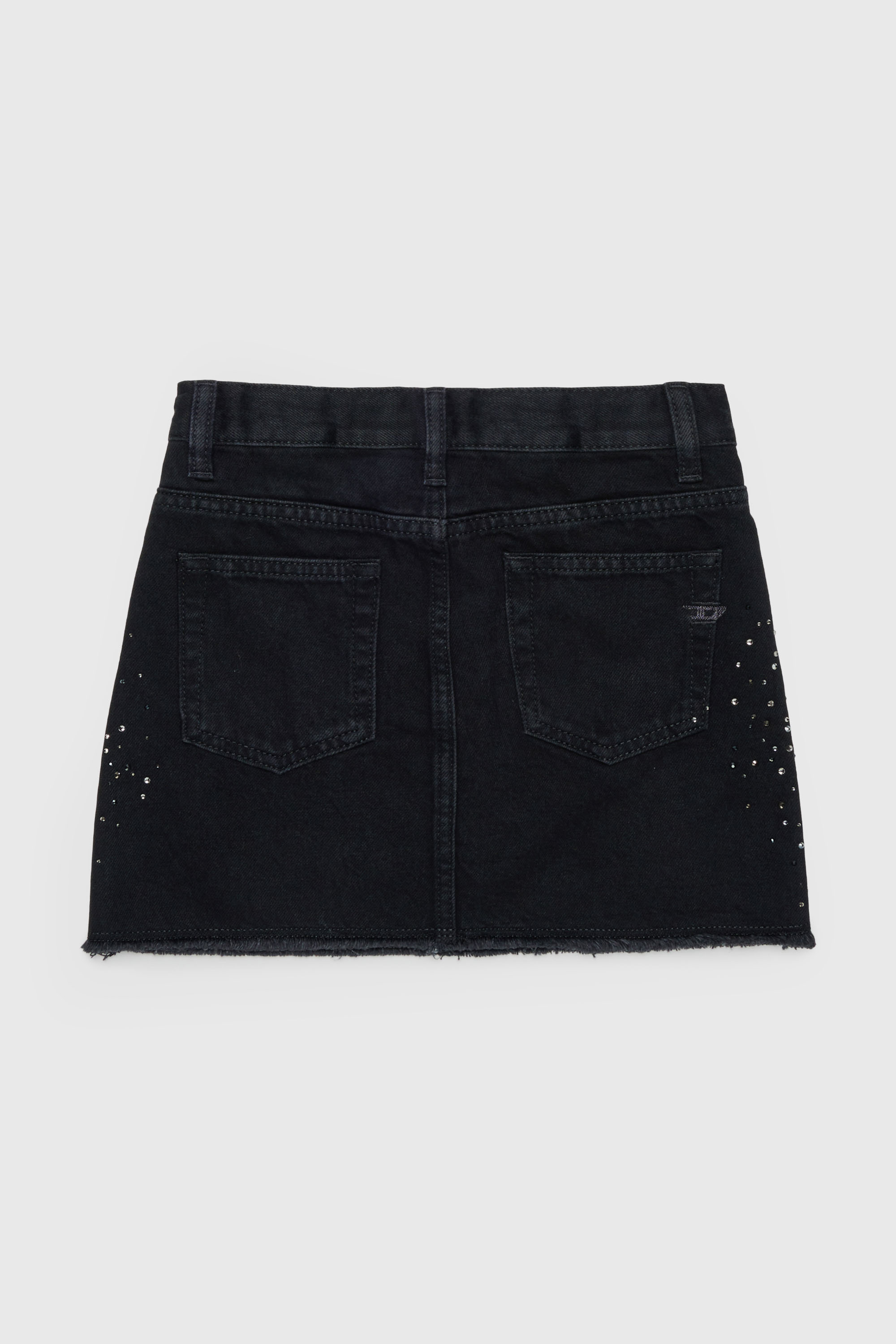 Diesel - GIANNA-SP, Minifalda vaquera desflecada con strass Mujer in Negro - 2