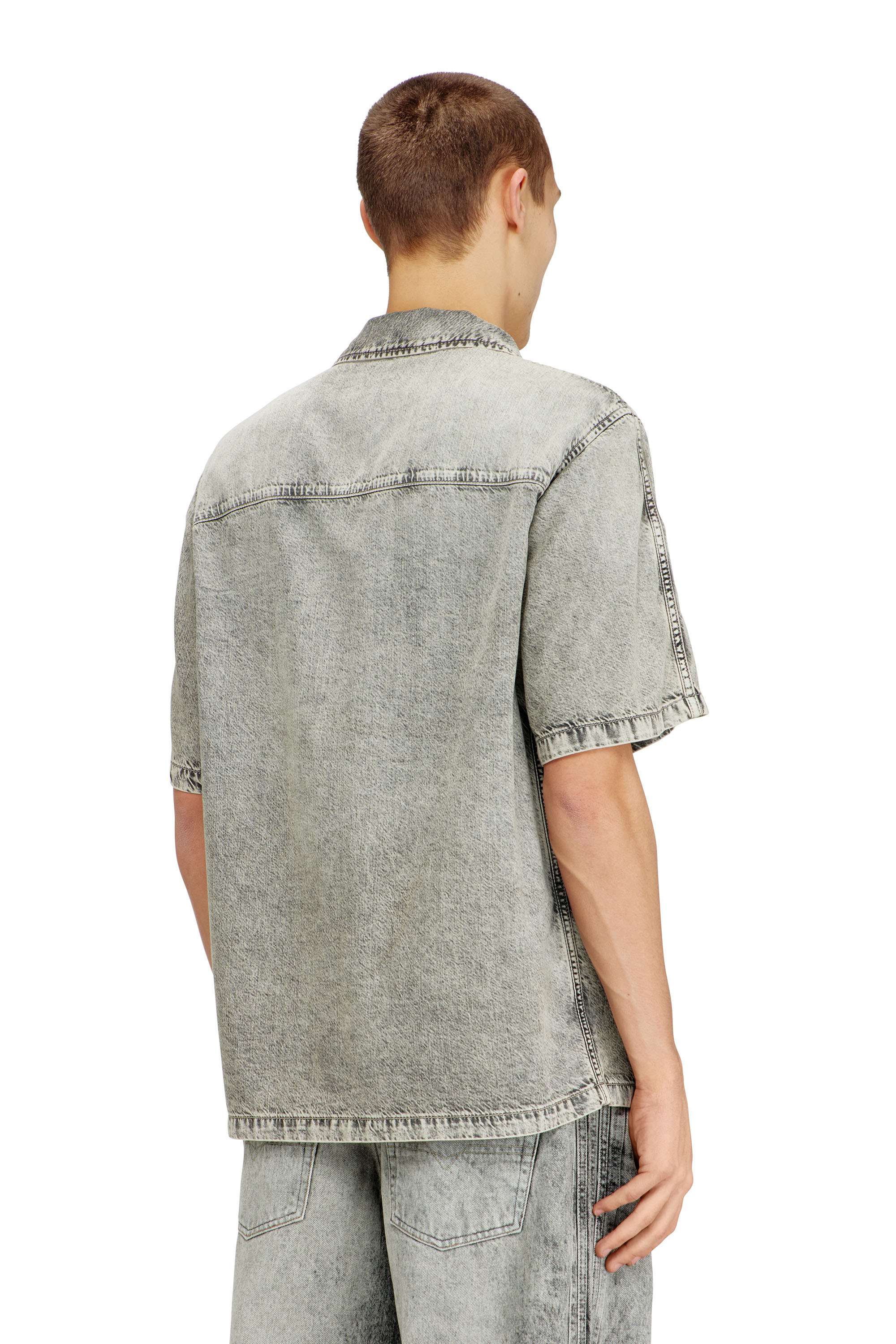 Diesel - D-NABIL-S8, Camisa de manga corta en denim fluido tratado Hombre in ToBeDefined - 3
