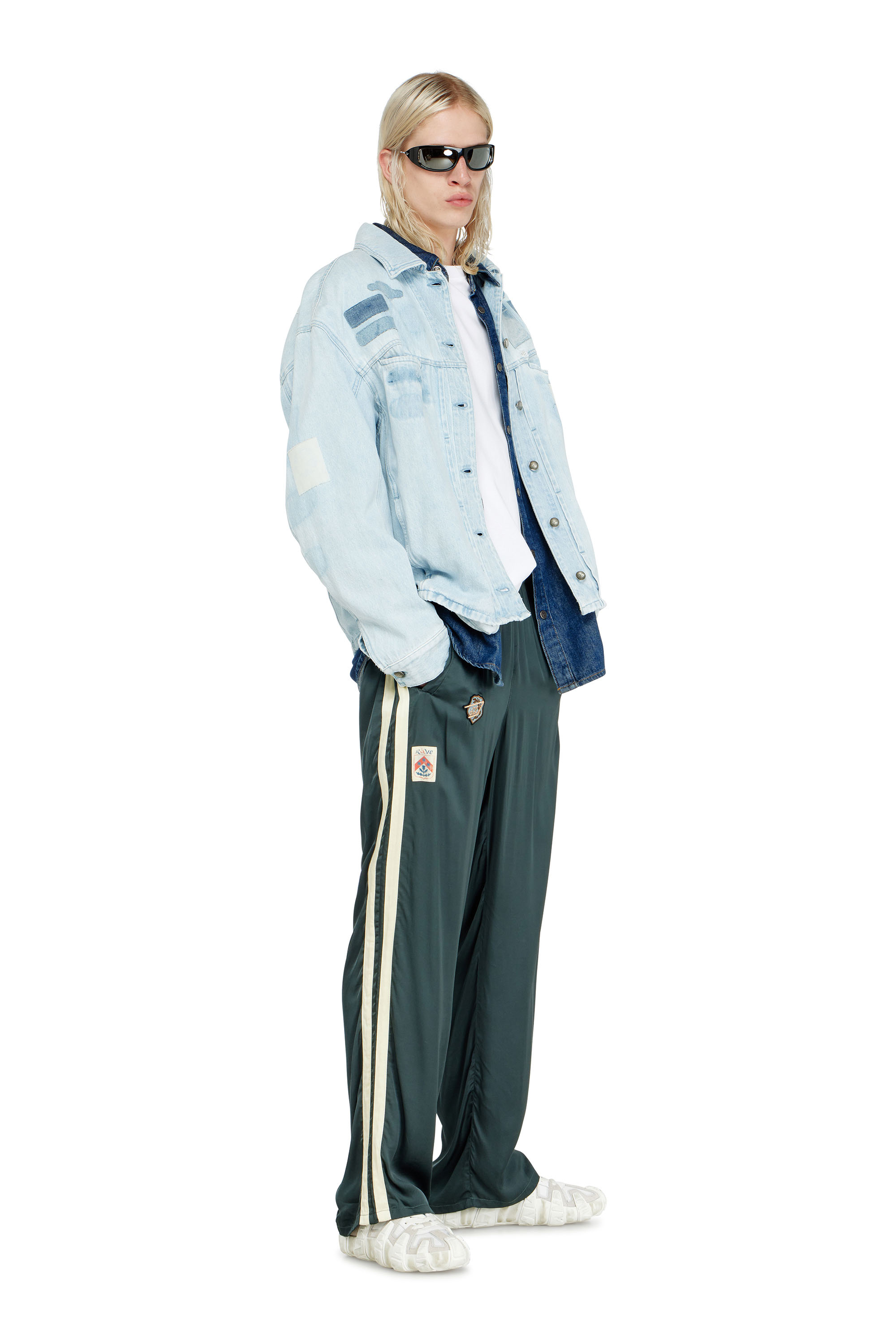 Diesel - P-ANNU, Pantal&oacute;n de sat&eacute;n con patches Hombre in ToBeDefined - 1