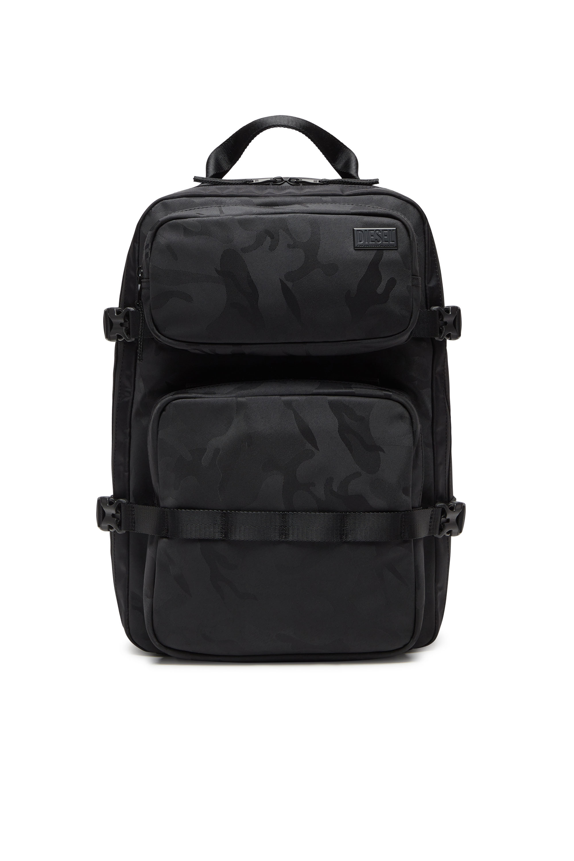 Diesel - DSRT BACKPACK, Dsrt-Mochila utility de nailon estampado Hombre in Negro - 1