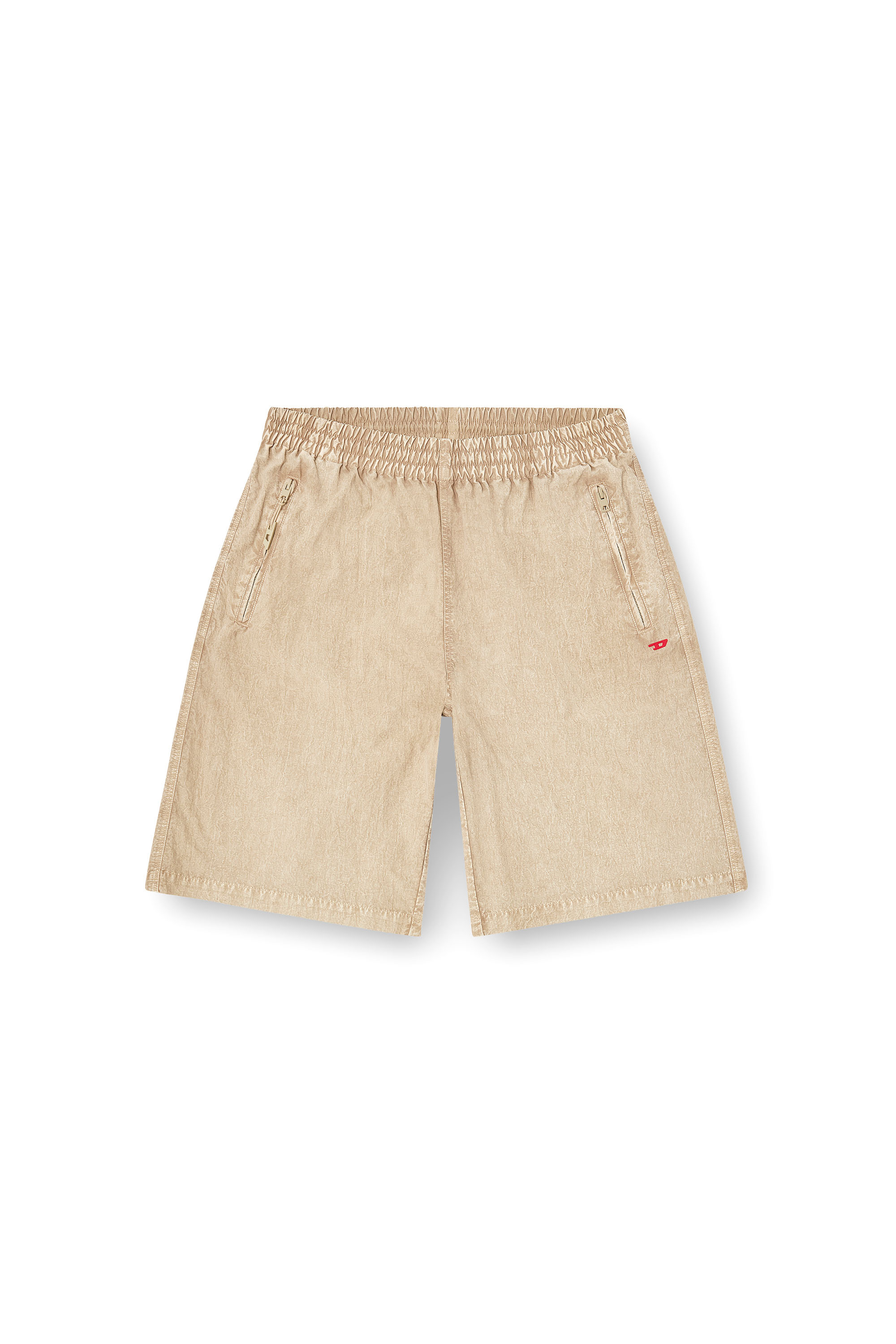 Diesel - P-THECK-SHORT-PLBH, Shorts de nylon tratado Hombre in Beige - 4