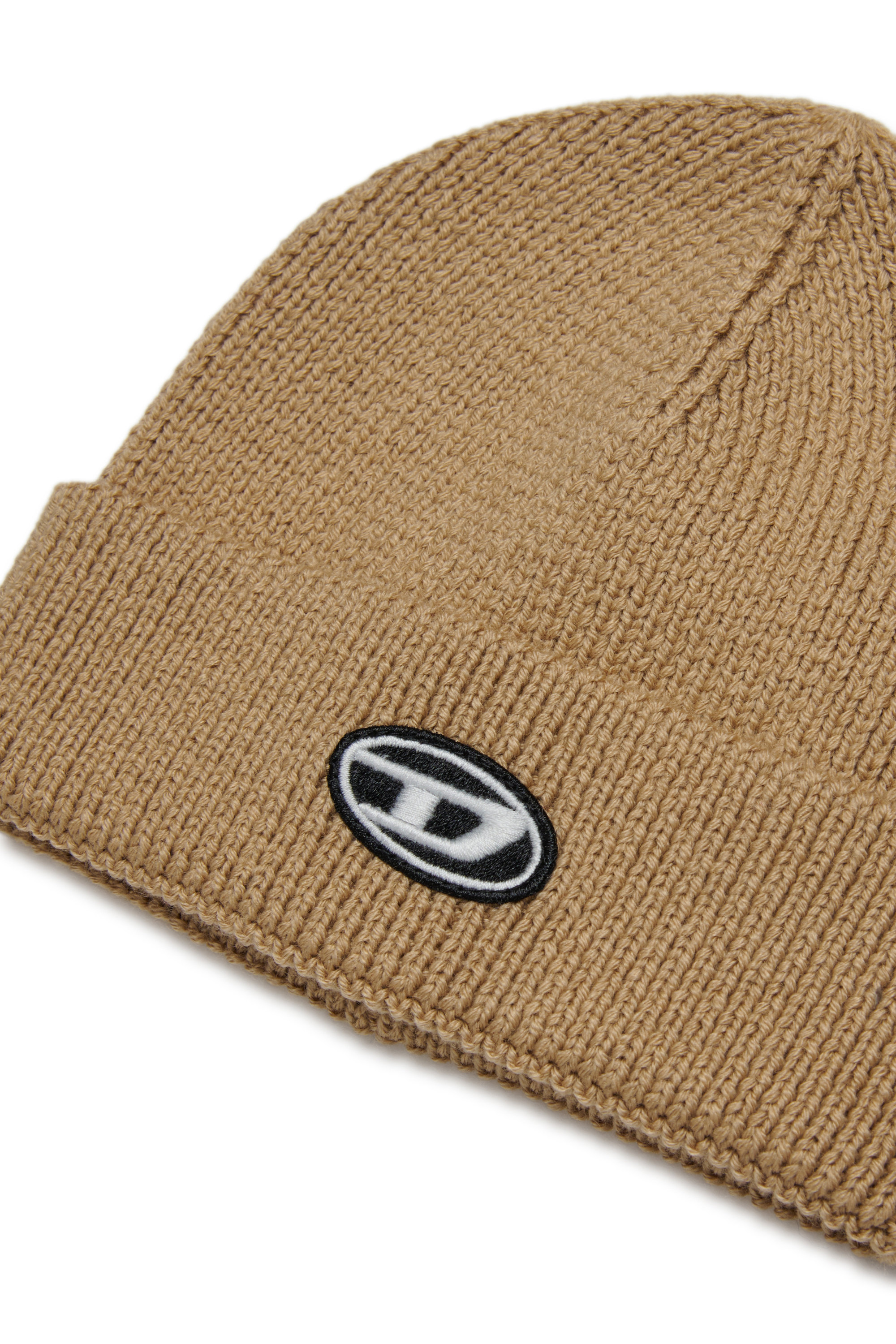 Diesel - FLYB, Gorro de mezcla de lana con vuelta Unisex in Marrón - 3