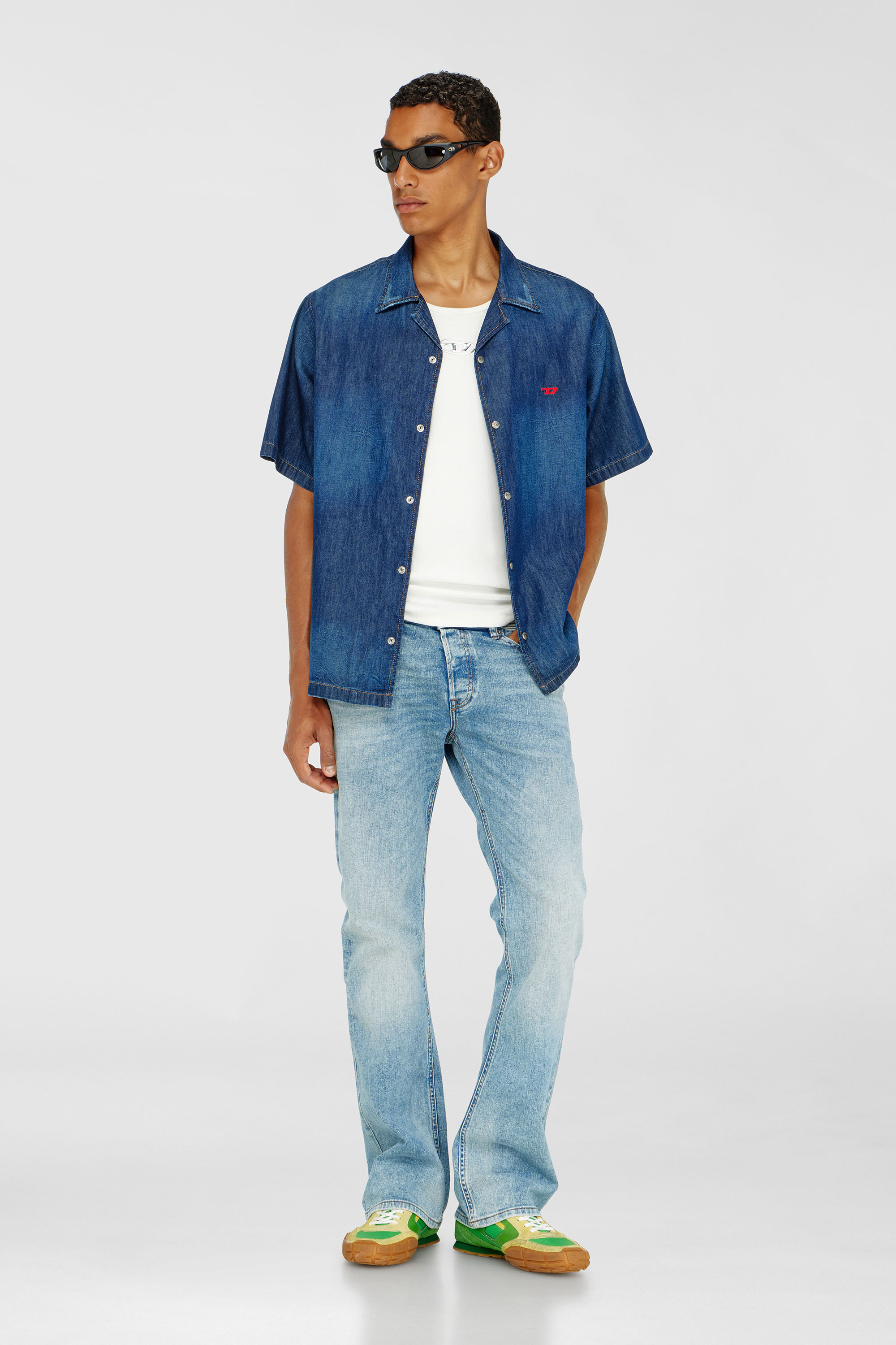 Diesel - D-NABIL-D, Camisa vaquera de manga corta Hombre in Azul marino - 2
