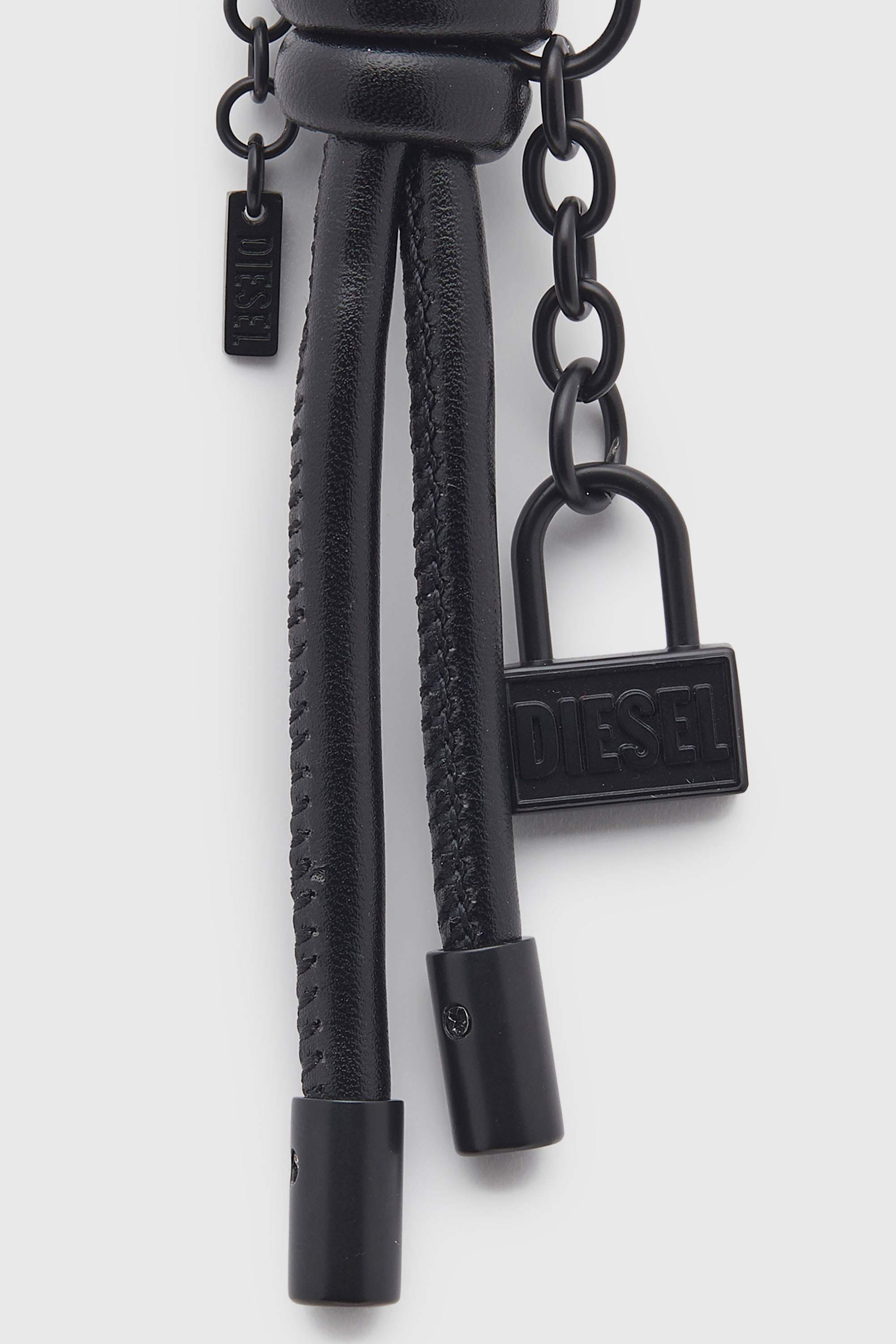 Diesel - CHARM-LOCK II, Llavero met&aacute;lico con detalle de candado Diesel Hombre in Negro - 3
