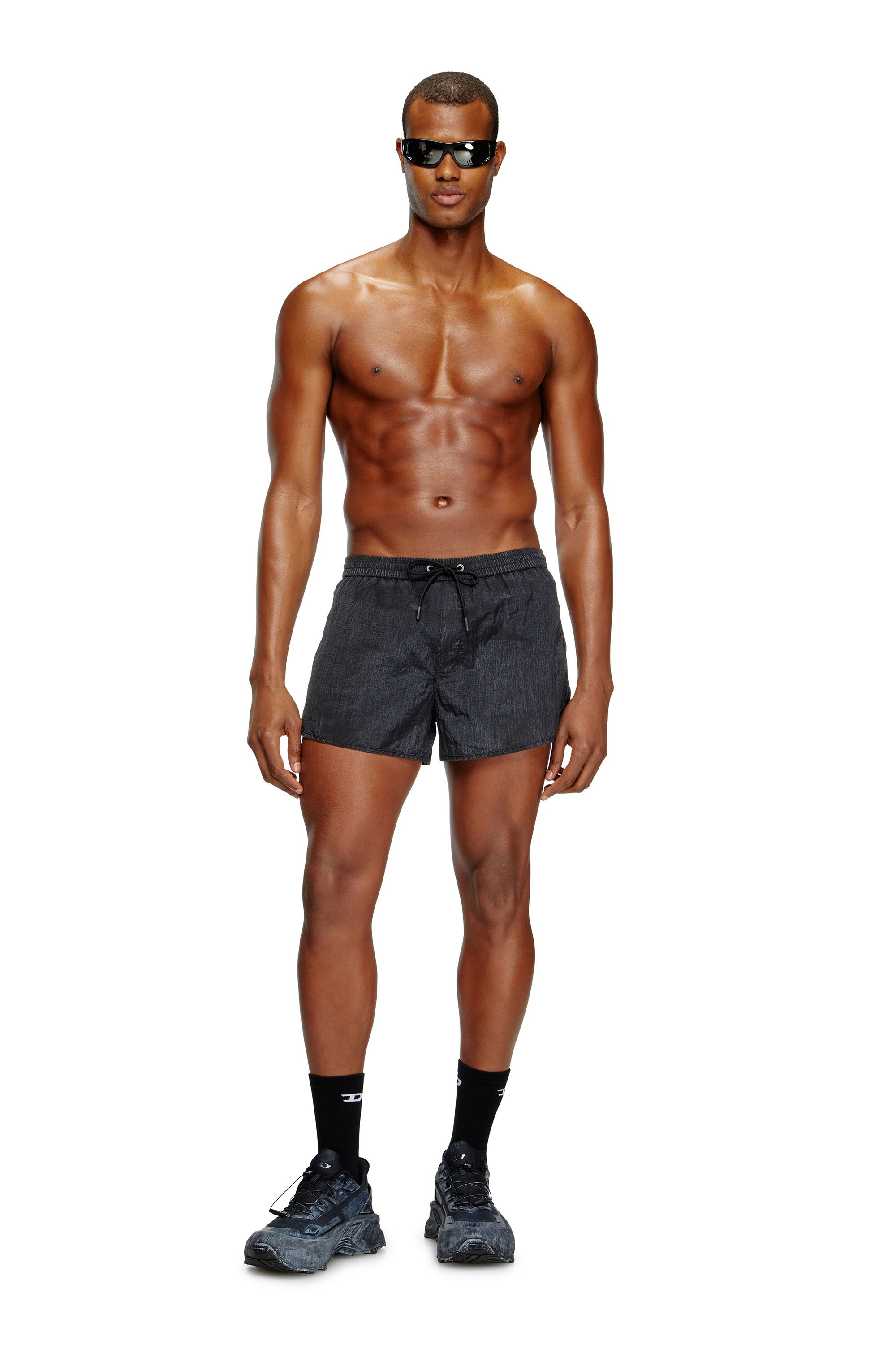 Diesel - OLIVER-30-D-POP, Bañadores cortos en ripstop tratado Hombre in Negro - 1