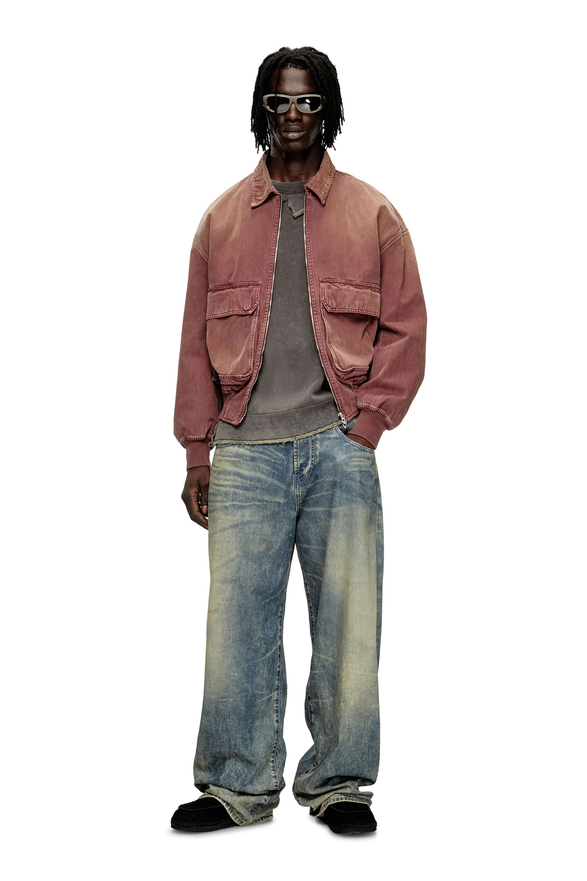 Diesel - D-KURZ, Chaqueta en denim de espiga coloreada Unisex in Marrón - 2