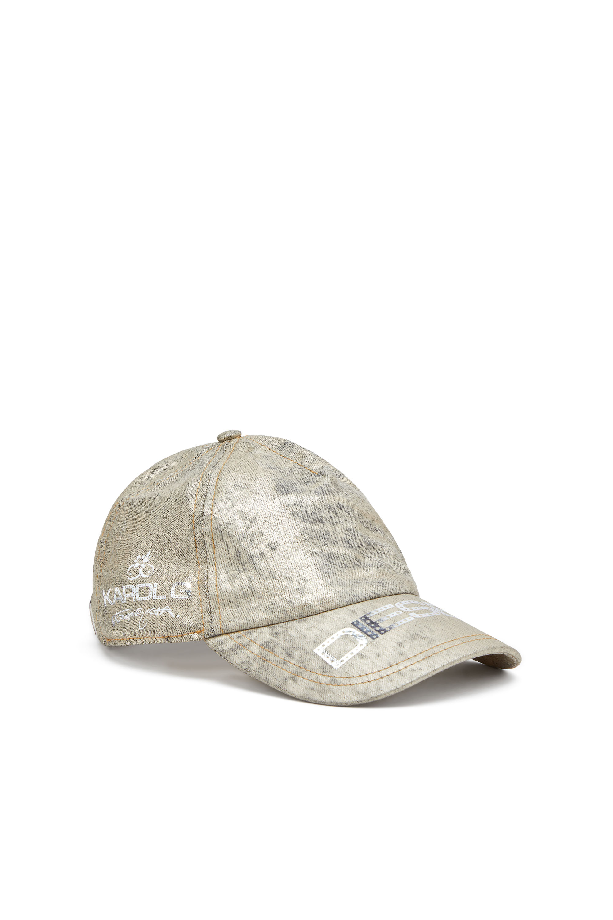 Diesel - C-AP-KG, Gorra de béisbol en denim metálico Mujer in Dorado - 1