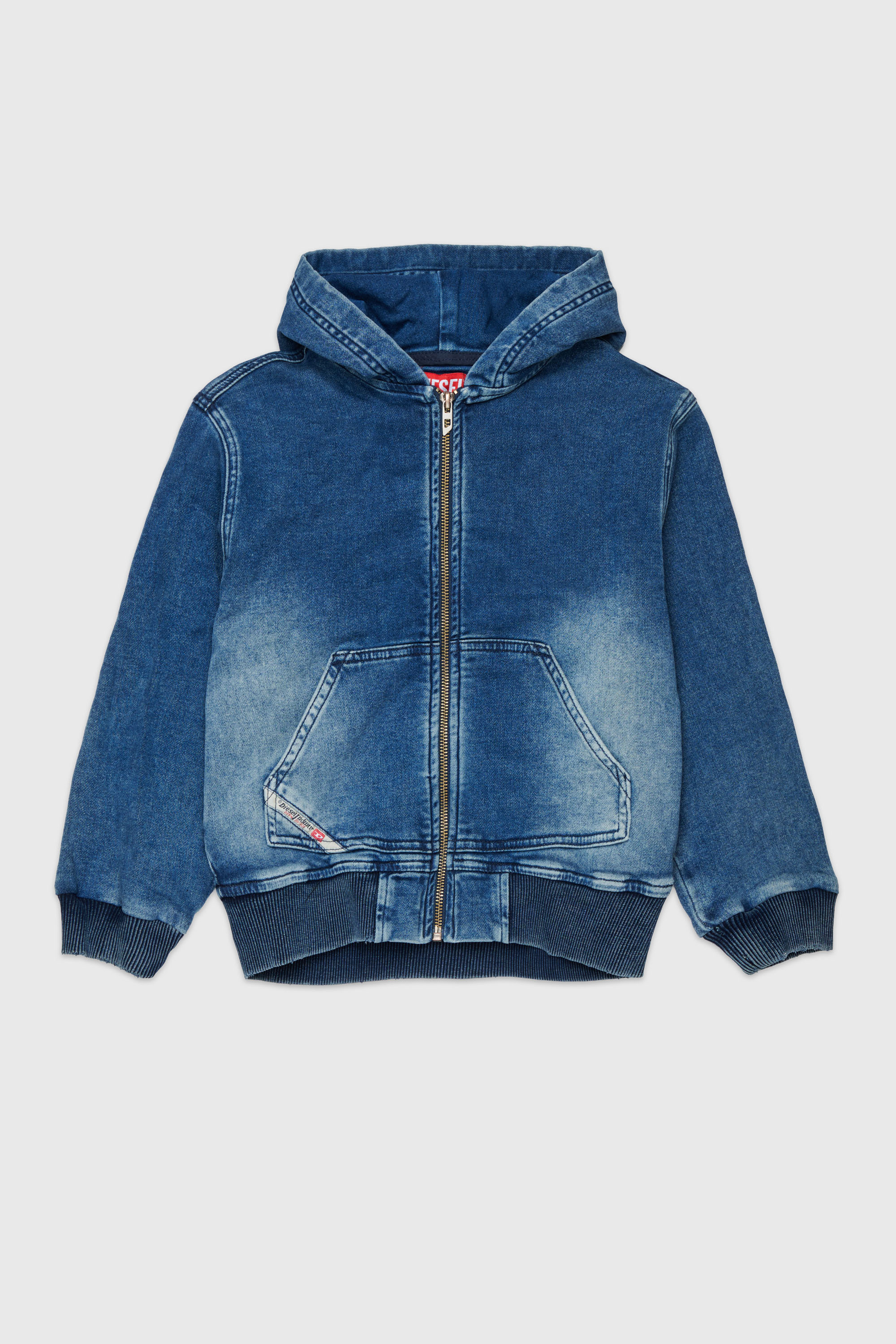Diesel - STIMM-OVER JJJ, Man's Zip-up hoodie in JoggJeans&reg; in Dark Blue - 1