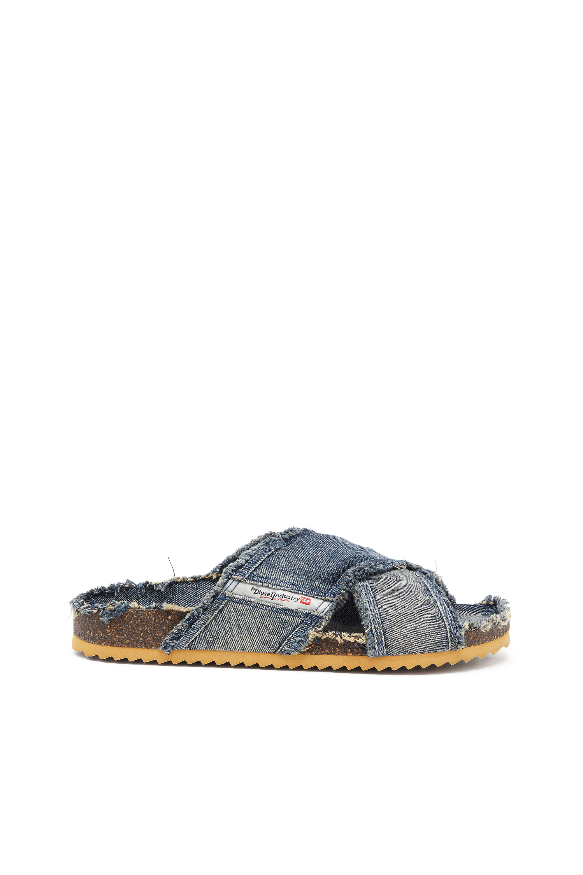 Diesel - D-WOODSTOCK CROSS, D-Woodstock-Crossover sandalias en denim deshilachado Hombre in Azul marino - 1