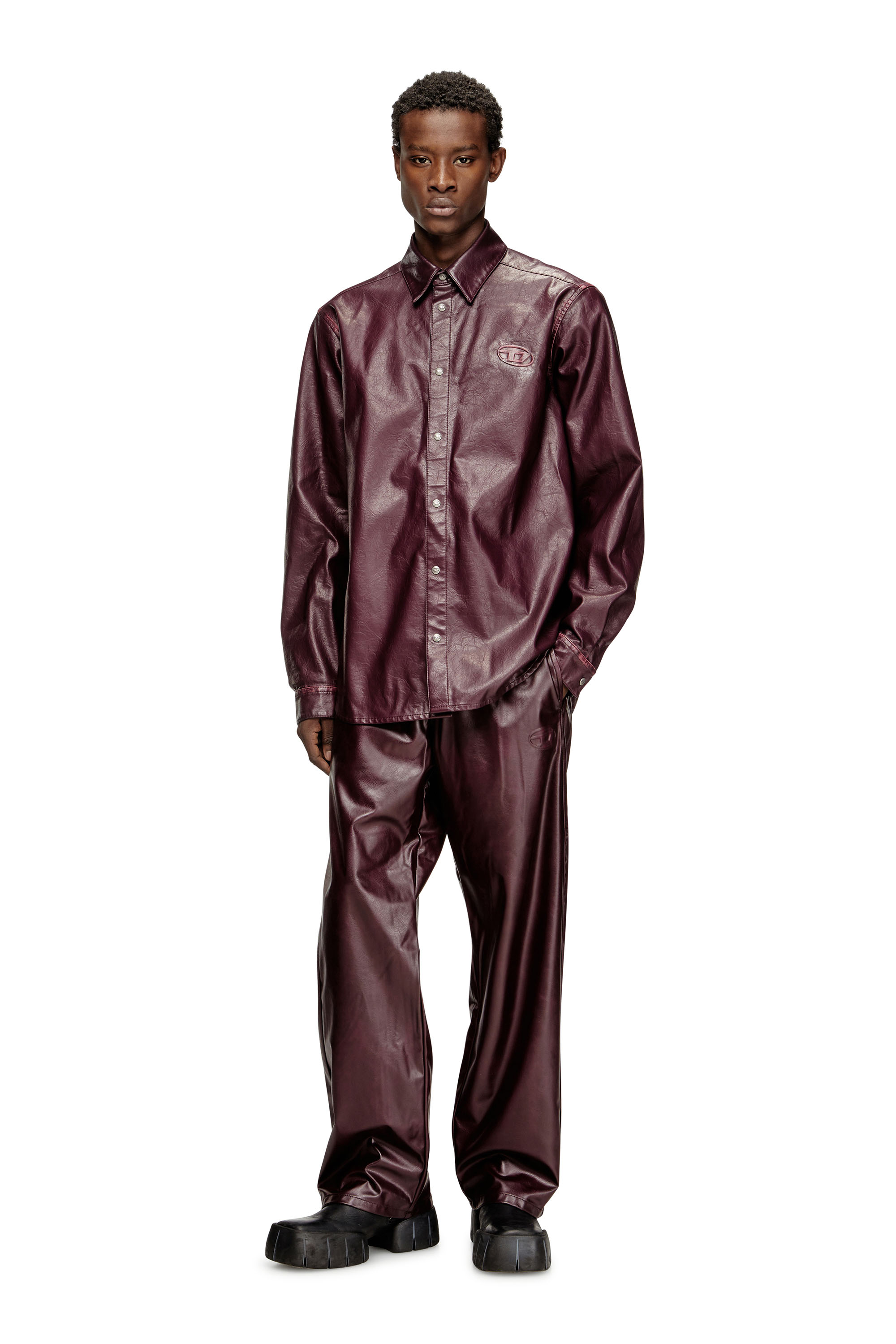 Diesel - FR-S-SIMPLY, Camisa con logotipo en burgundy Hombre in Rojo - 2