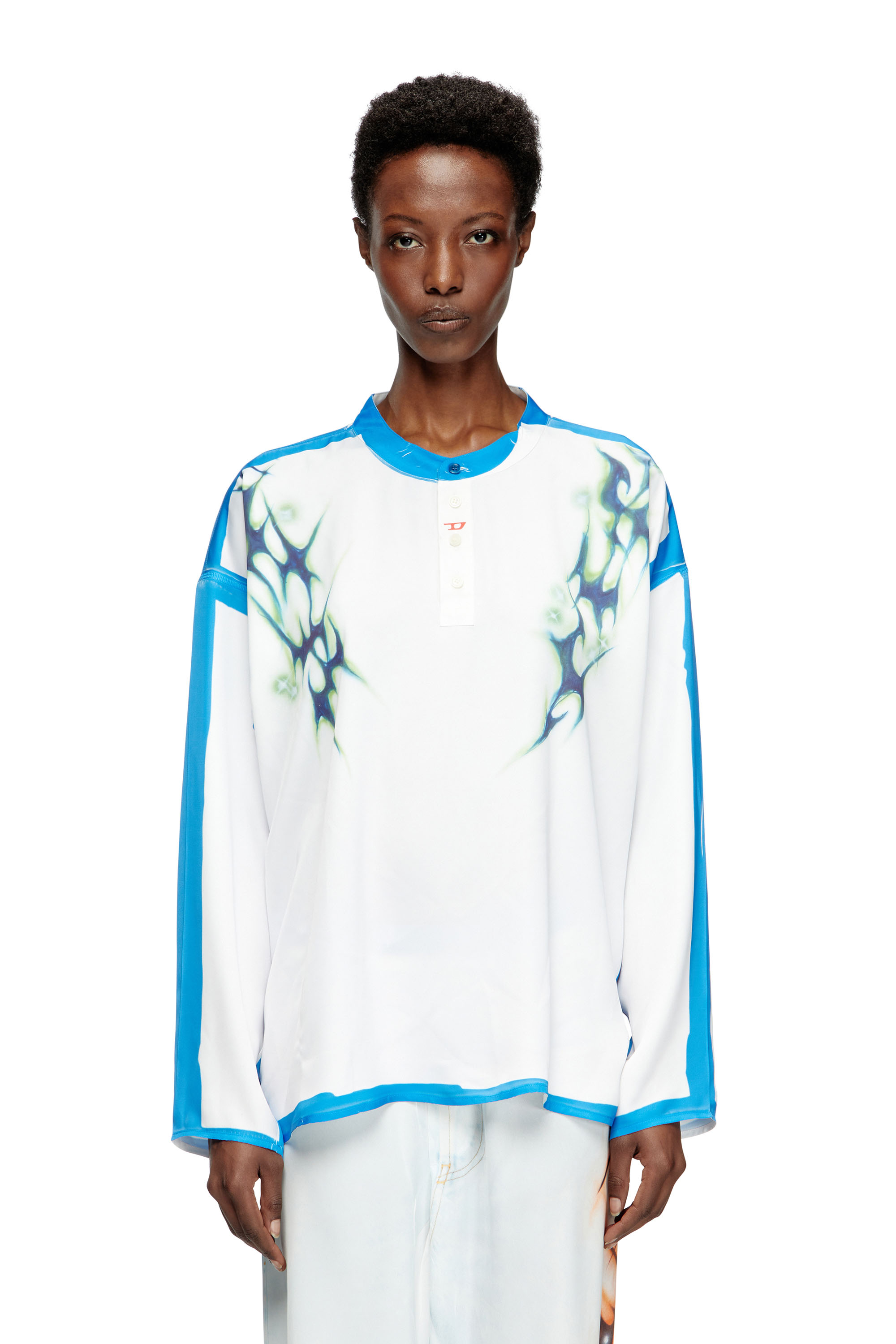 Diesel - T-OLAVI-A-SER-GRAFFITI-JAP, Camiseta de manga larga con estampado graffiti Unisex in Multicolor - 5